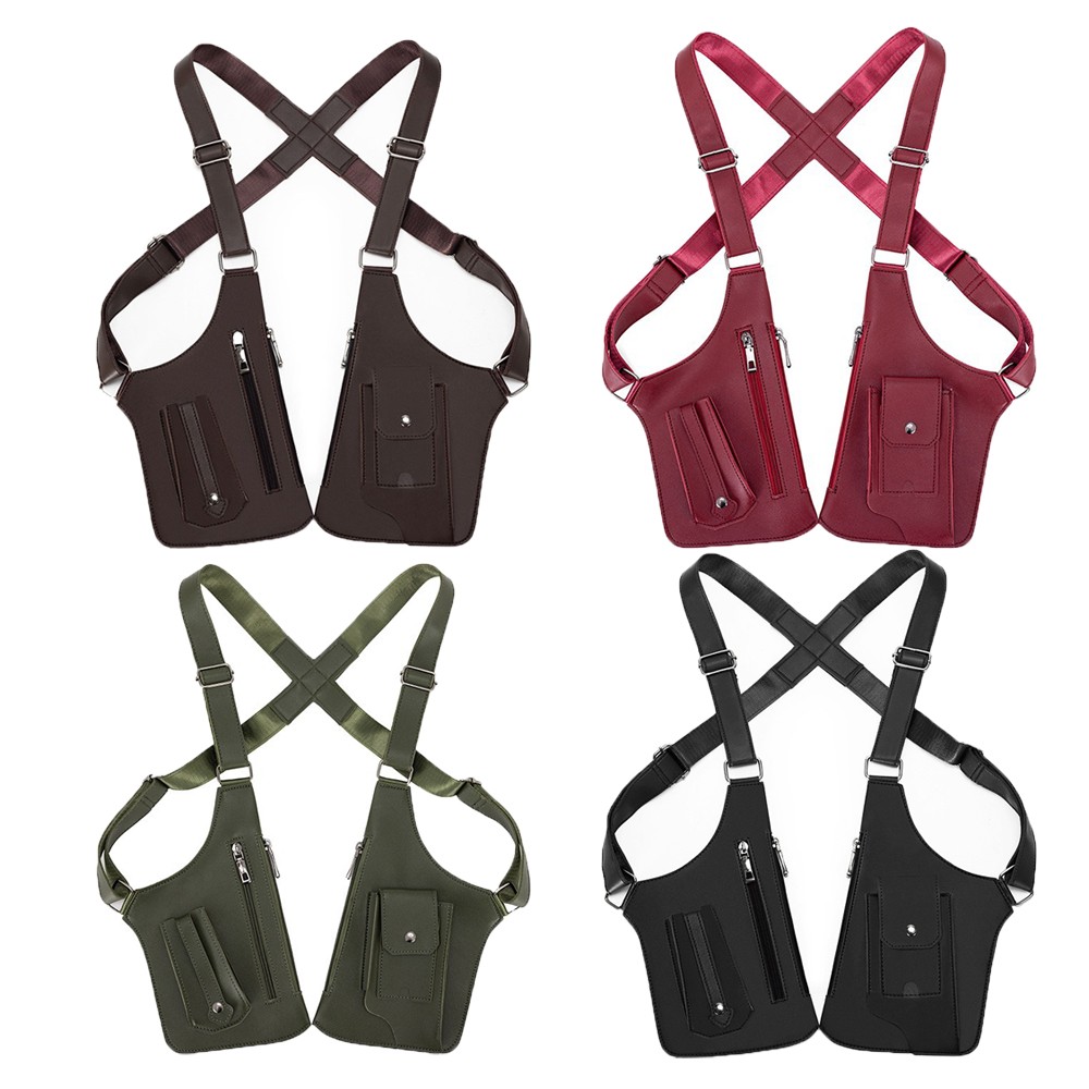 Premium Leather Underarm Shoulder Bag for Men, Anti-Theft Double Shoulder Armpit