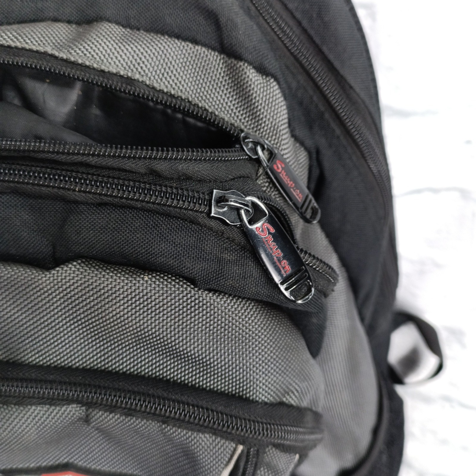 Snap-on Tools 2009 Commemorative Backpack Black Gray Multi-Pocket Bag s12