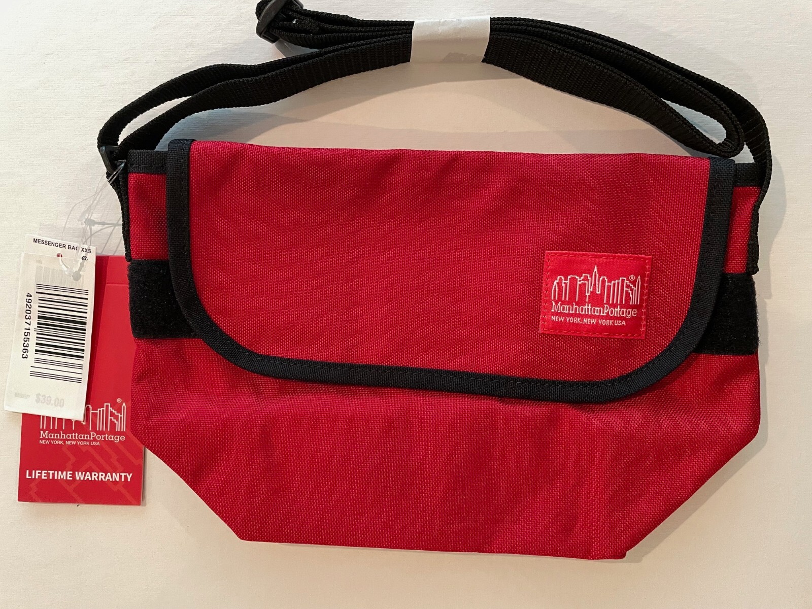 Manhattan Portage Mini Nylon Messenger Travel Bag Water-Resistant Red