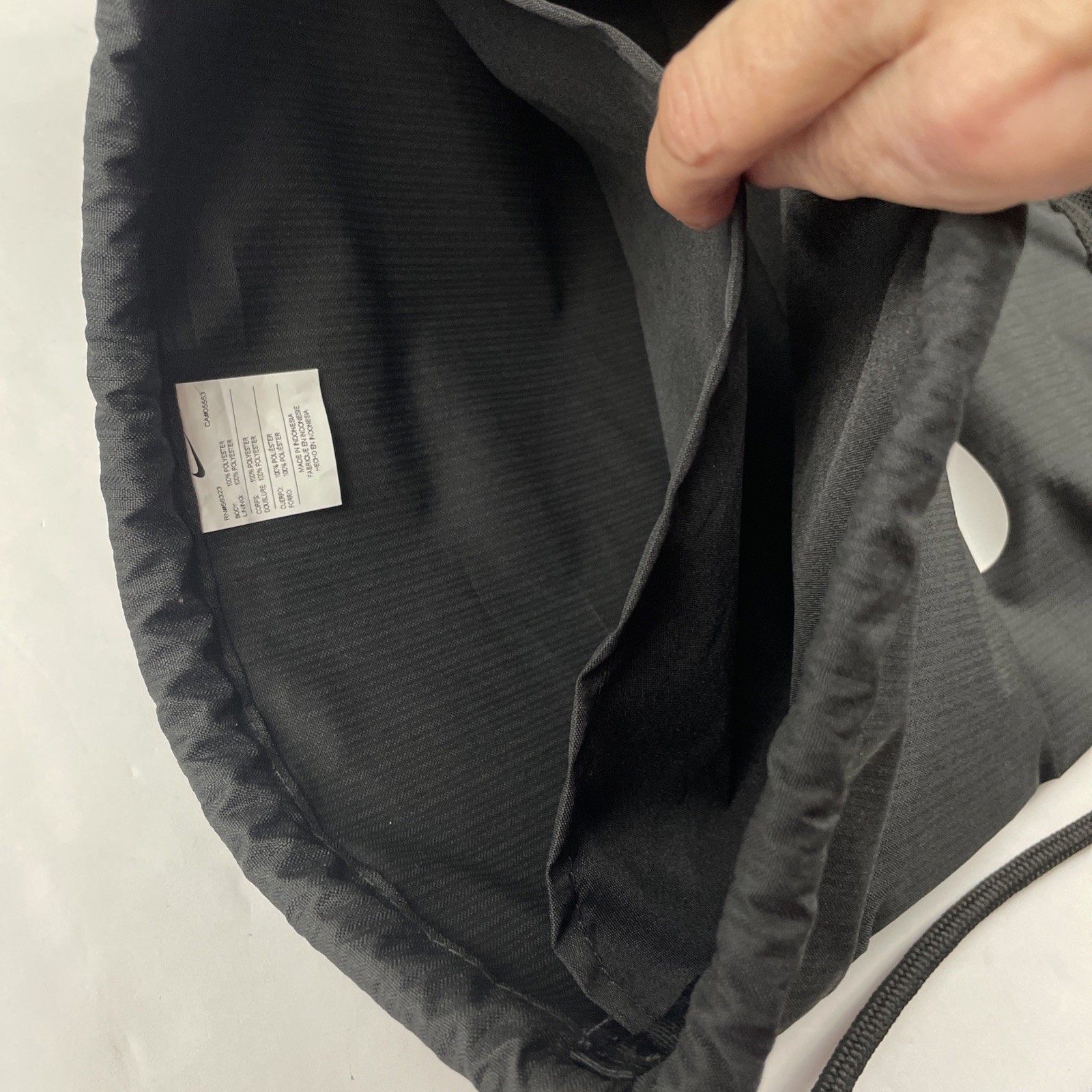 New Nike Brasilia 9.5 Drawstring Training Gym Sack Black 20″x 13″ Canvas Poly