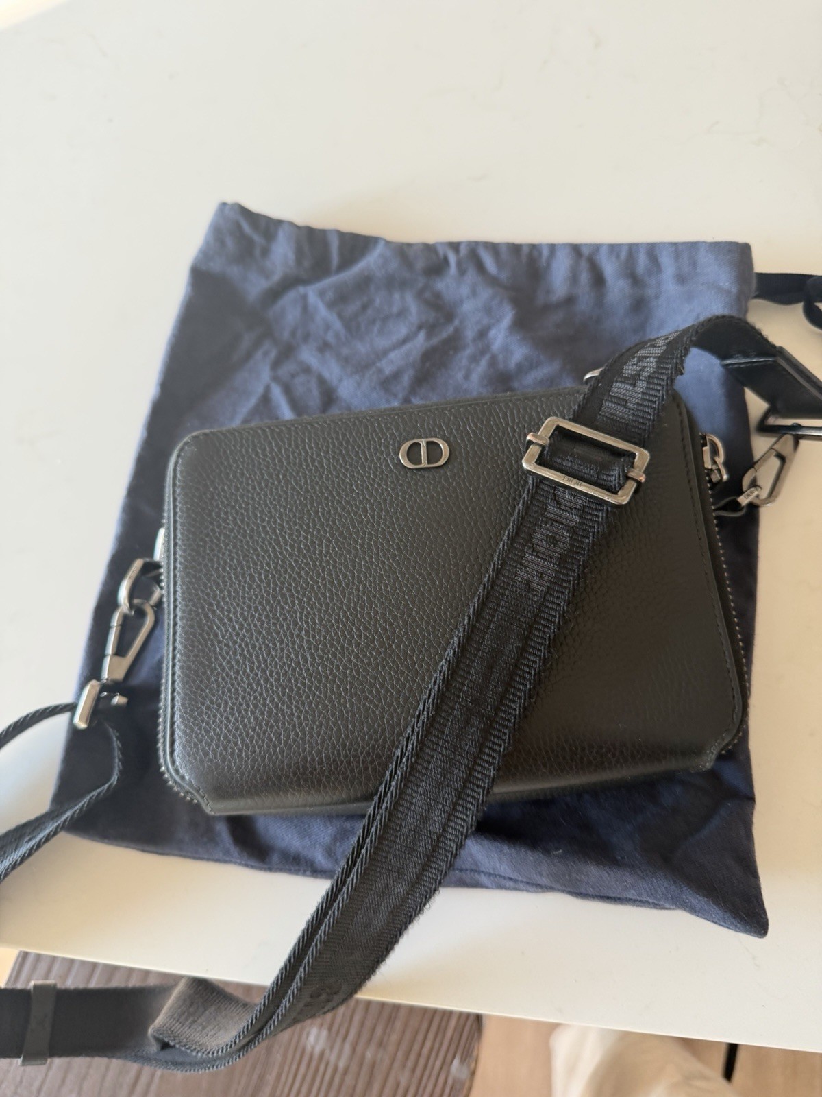 Dior Men’s CD Icon Zipped Pouch with Strap (2023)