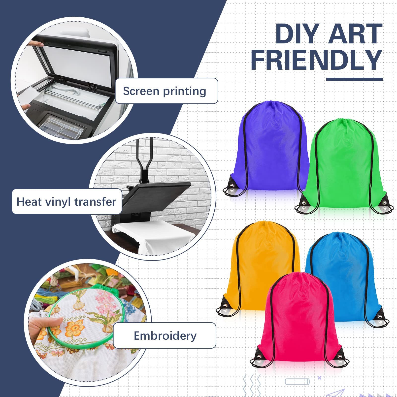 300 Pcs Drawstring Backpack Bulk Drawstring Bags 20 Colors Draw String Bags G…
