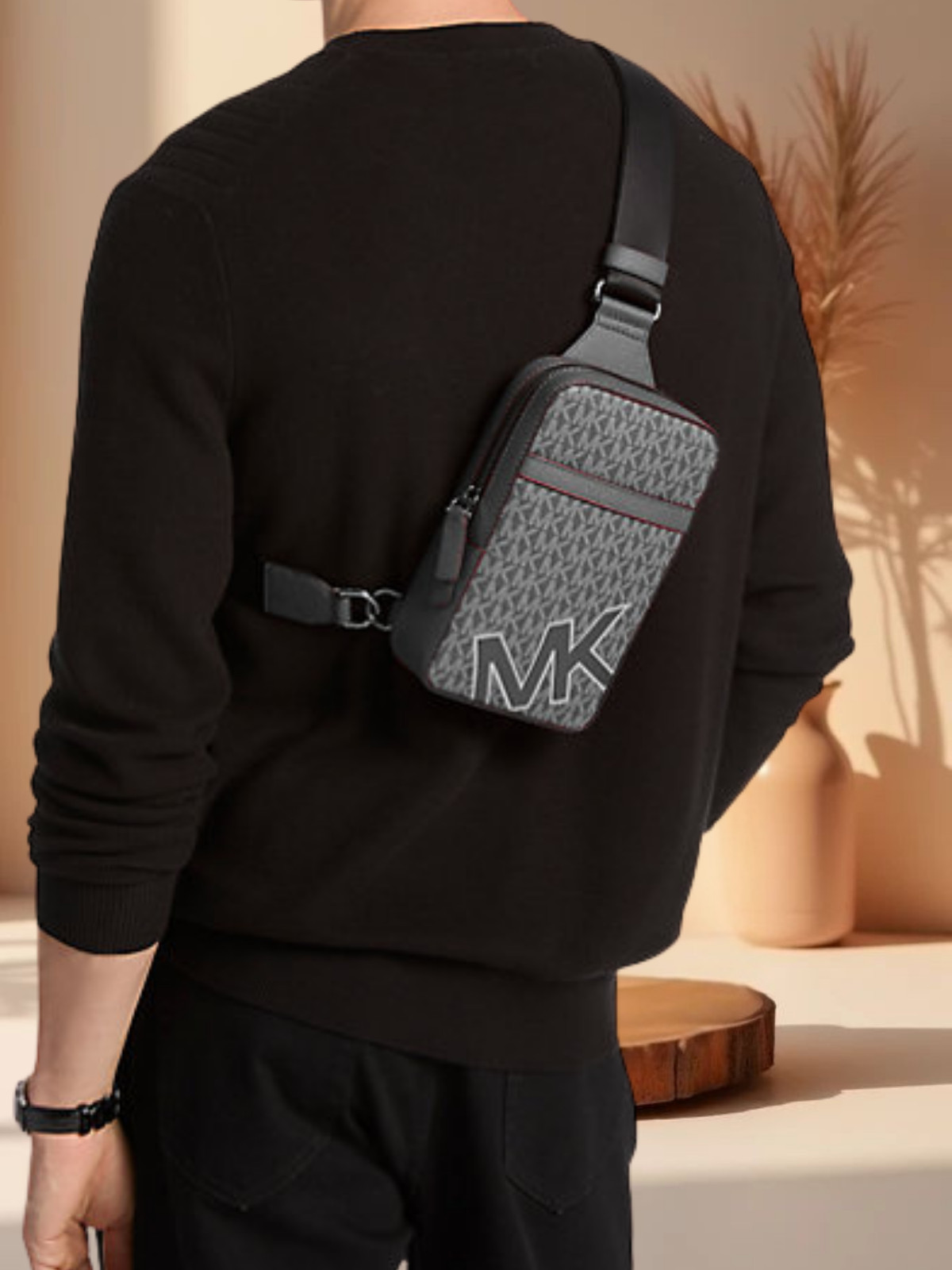 Michael Kors Cooper Medium Signature Logo Crossbody Sling Pack Men Bag Variation