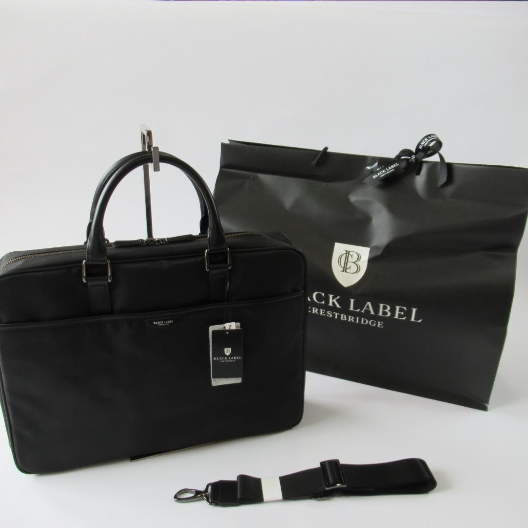 Authentic BLACK LABEL CRESTBRIDGE Black Check Business Briefcase 31cm x 42cm x 9