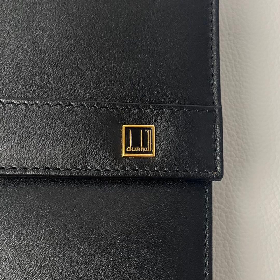 Dunhill Large Clutch Bag Second Bag Black Leather Dial Lock A4 Flap Men’s