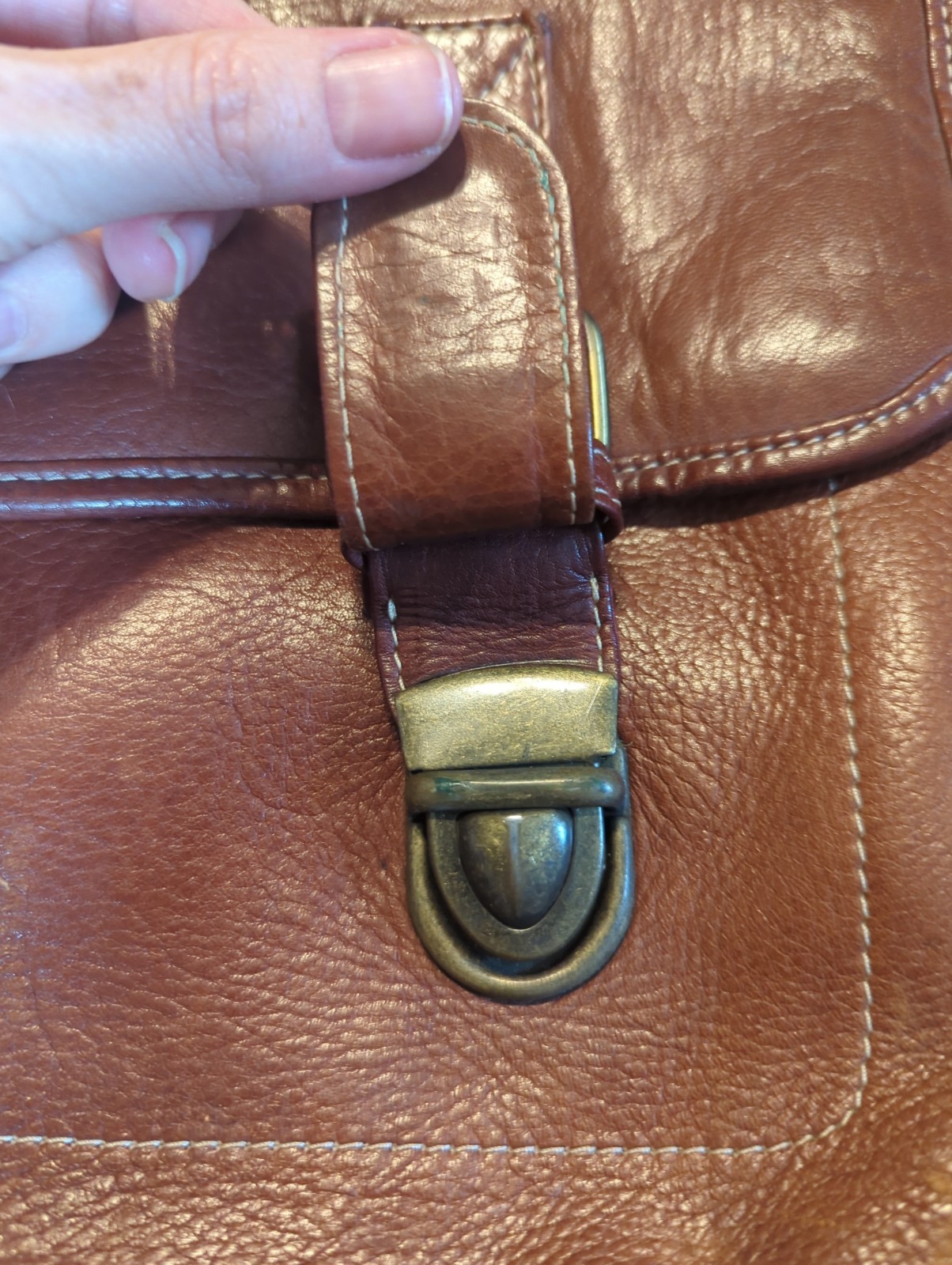 AMERICAN CREW Men’s Leather Messenger Work Bag Crossbody Bag Brown