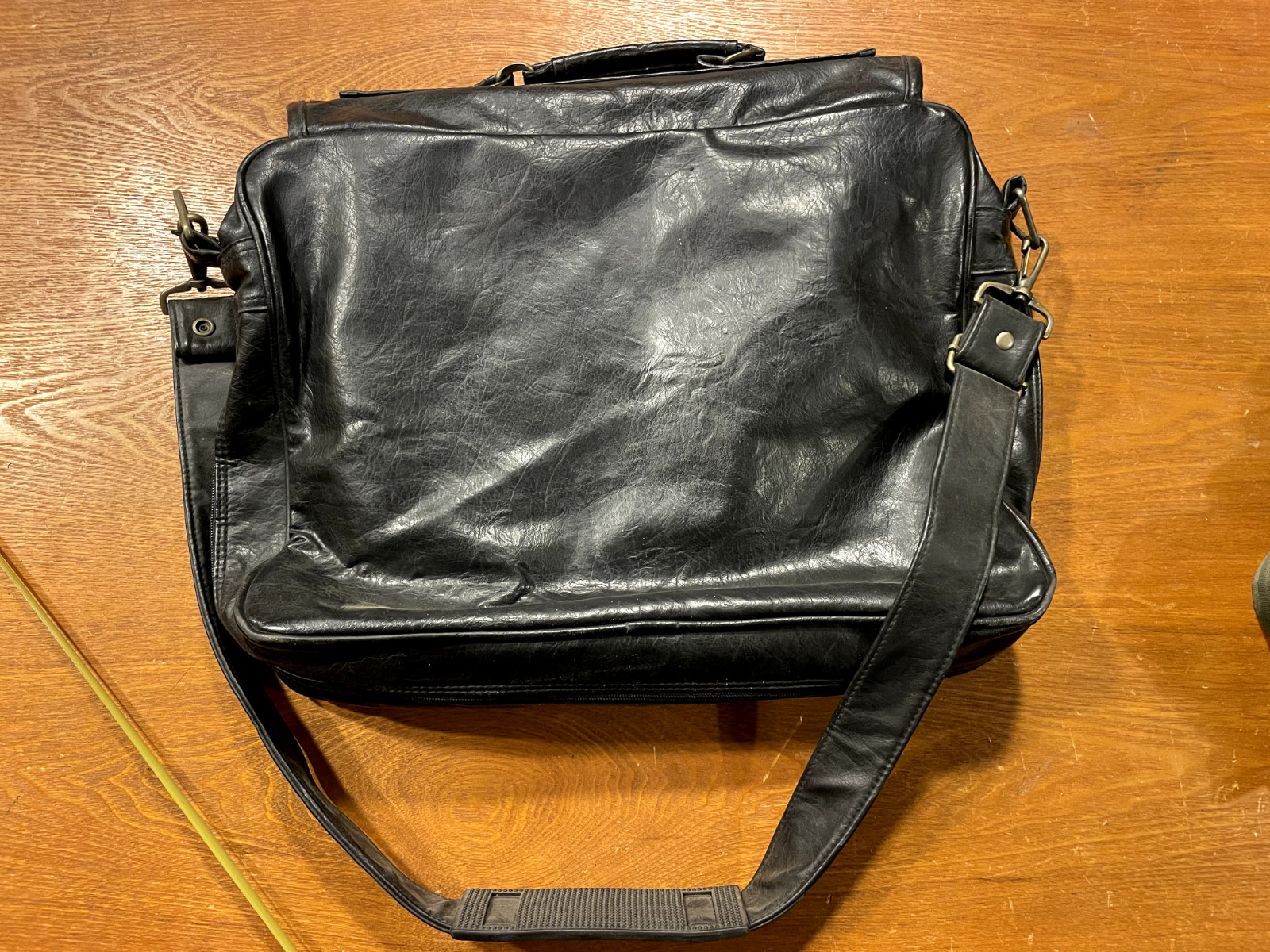Black Caterpillar Leather Bag