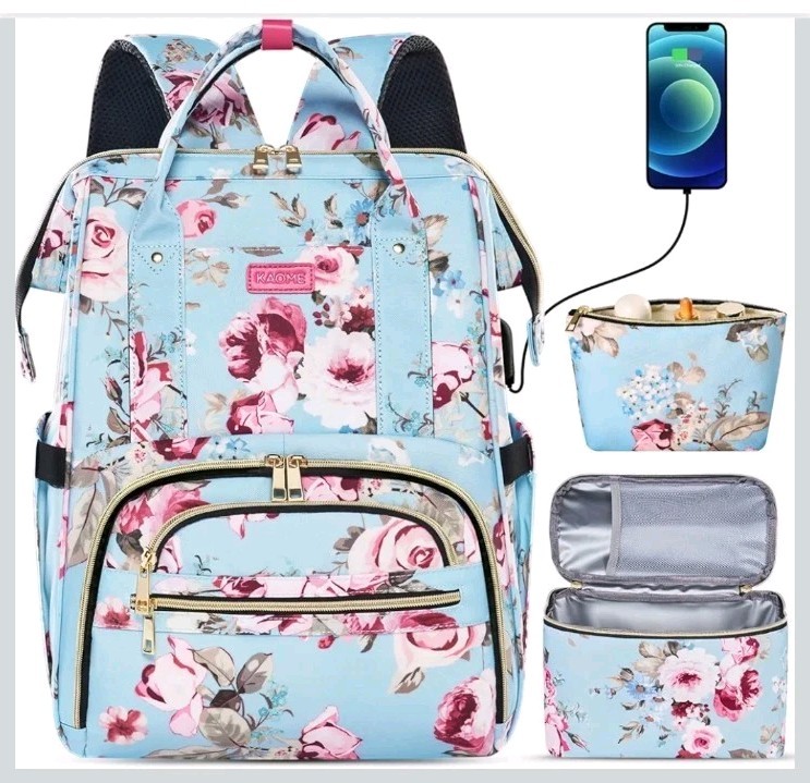 Lunch Backpack 15.6 Inch Laptop Backpack for Women with USB Port Nurse Gift Teac