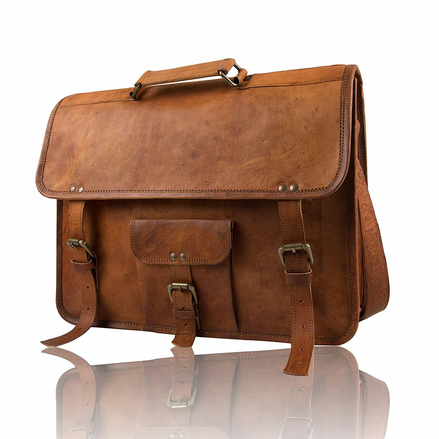 Alll Time Hit Vintage Brown Leather Messenger Bag Shoulder Laptop Bag Briefcase