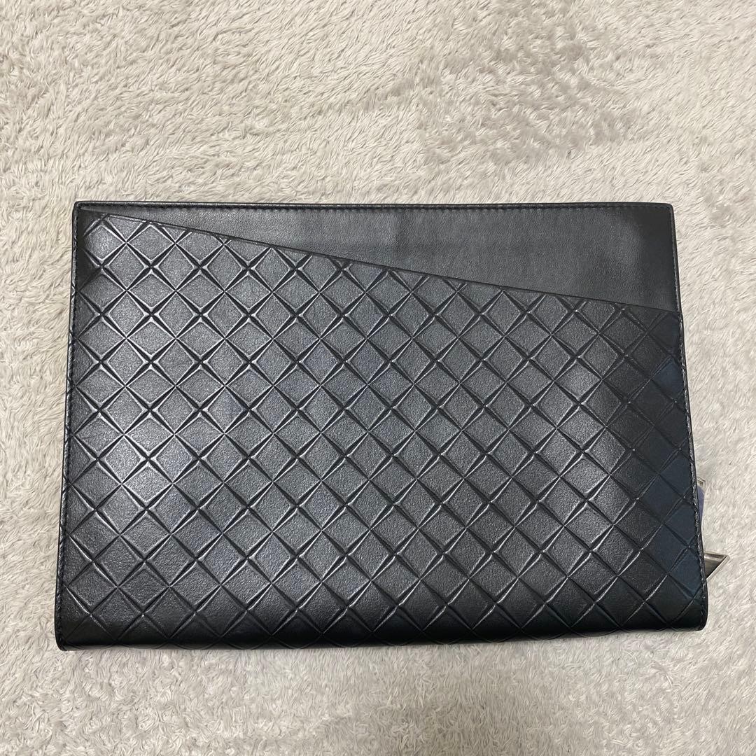 Bottega Veneta Black Slim Clutch Bag Men’s Business Document Case 28cm