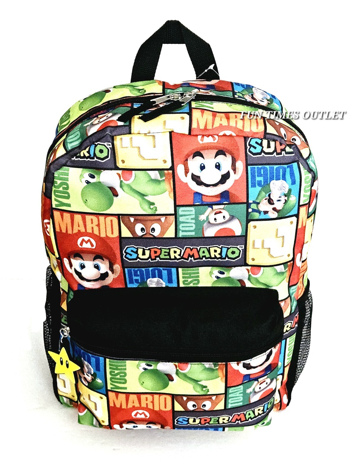 Nintendo Super Mario Bros Boys Large Backpack 16″ School Luigi Toad Yoshi New