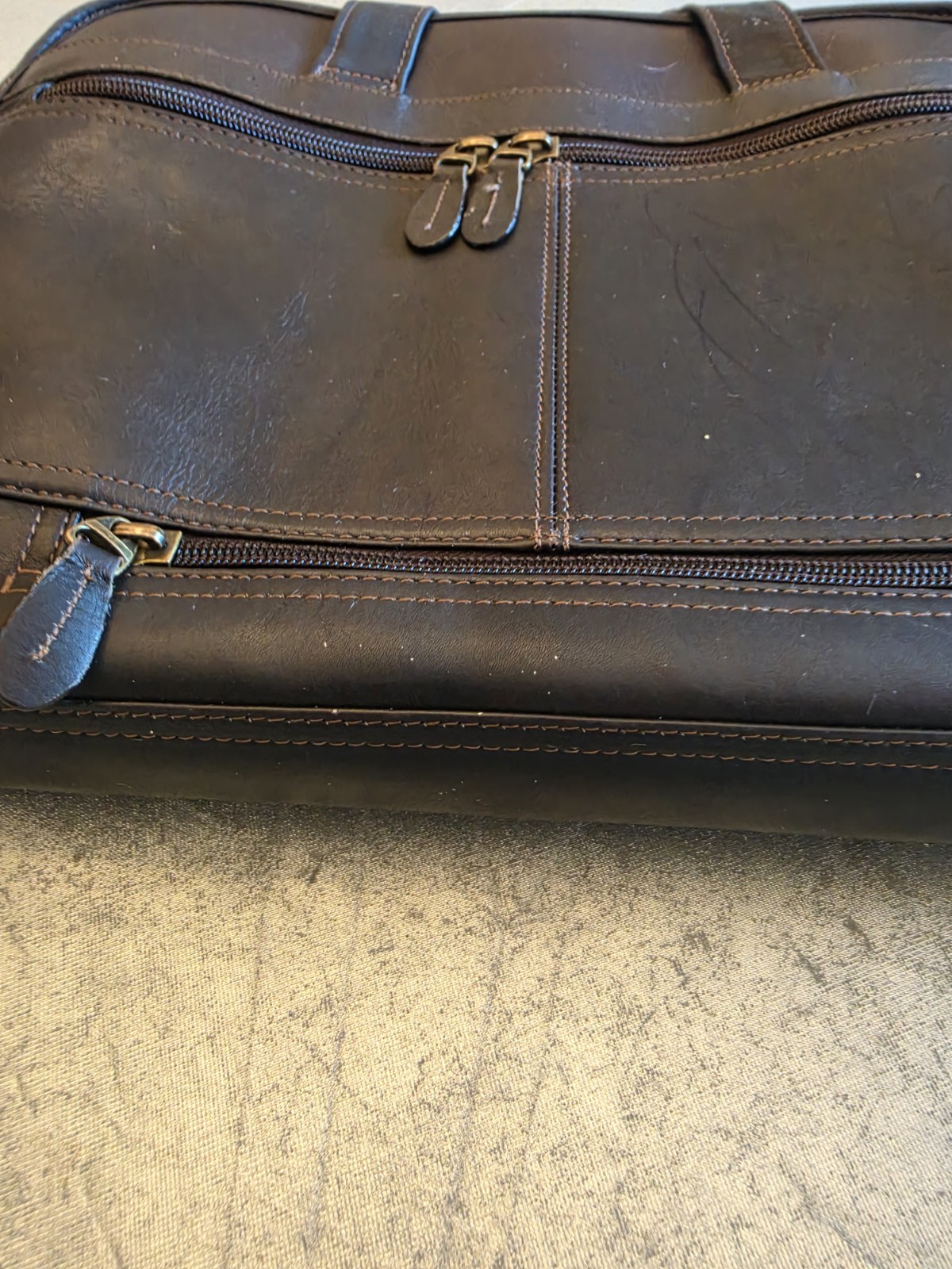SANTA FE DILANA dark brown Leather Laptop Bag Briefcase No Strap