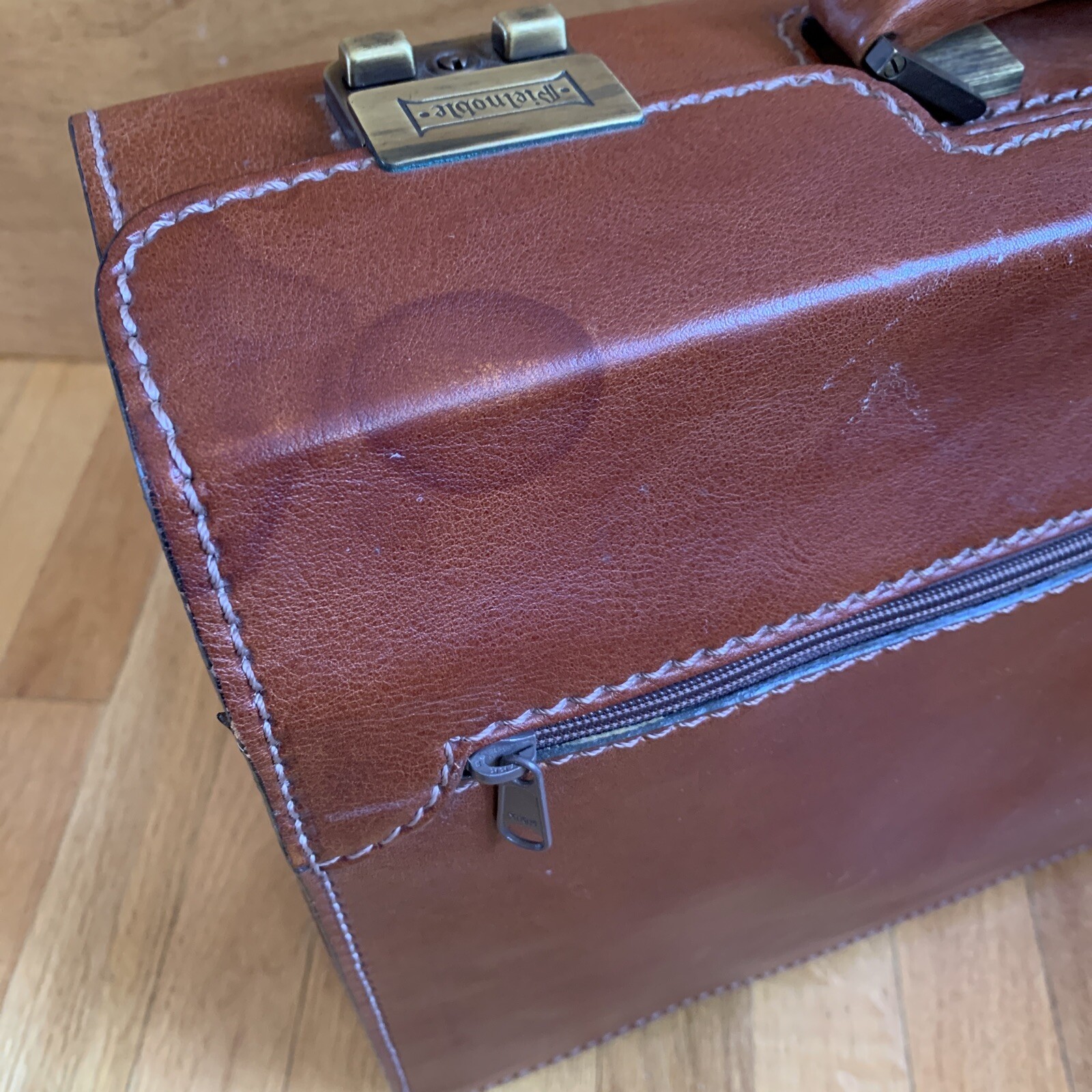 Vintage Pielnoble Leather Business Briefcase Messenger Bag RARE Made in Spain