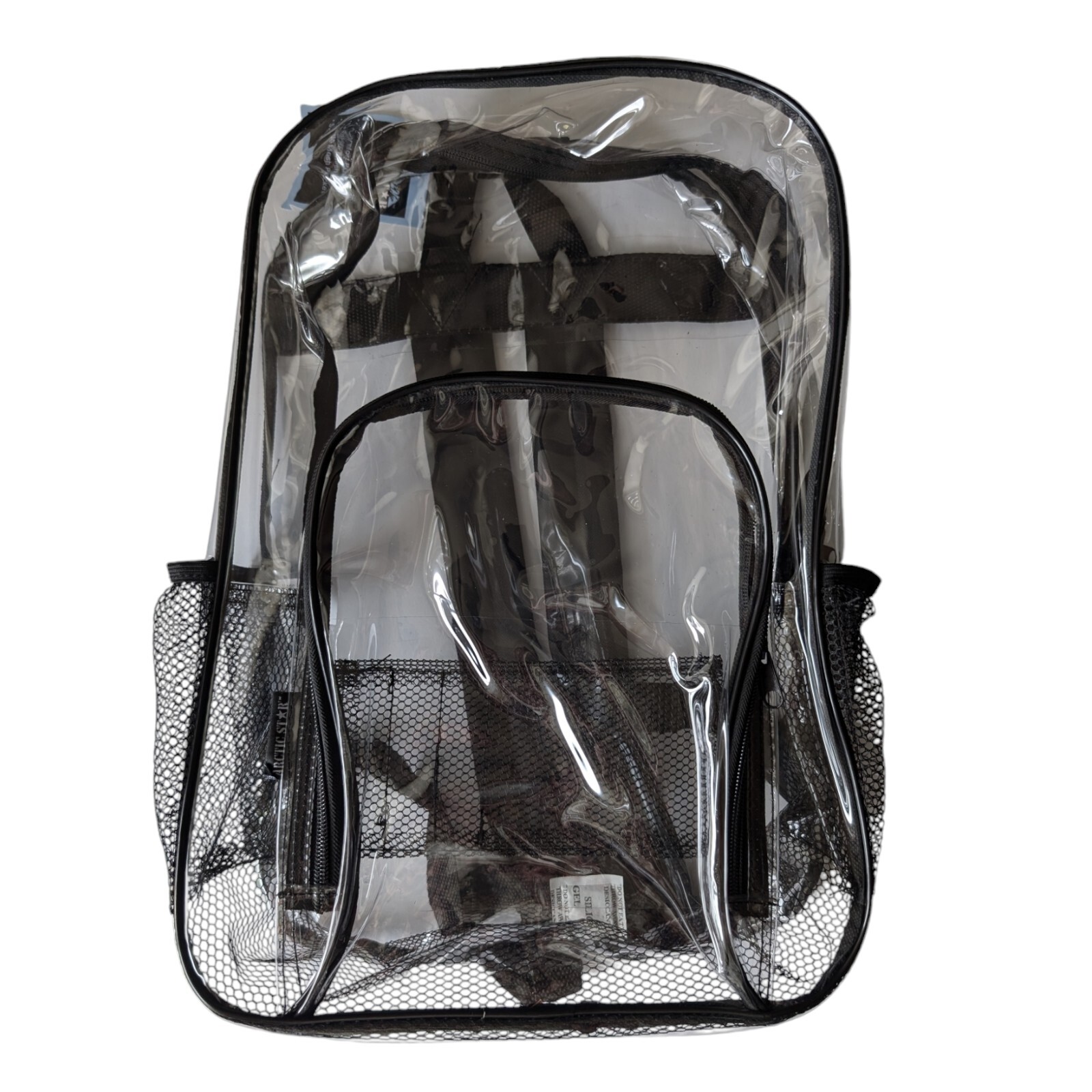 HEAVY DUTY CLEAR BACKPACK Arctic Star Transparent PVC School Stadium Color Trim