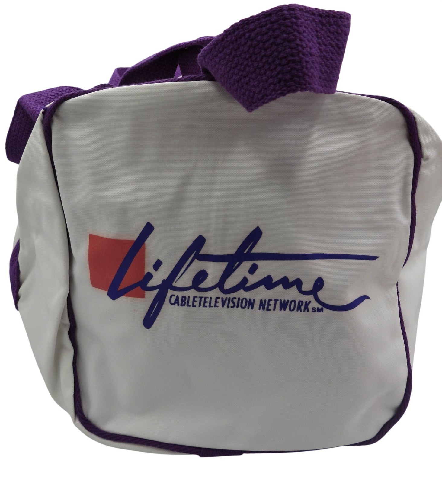 Vintage 80s Lifetime Cabletelevision Network Channel Gym Duffle Bag