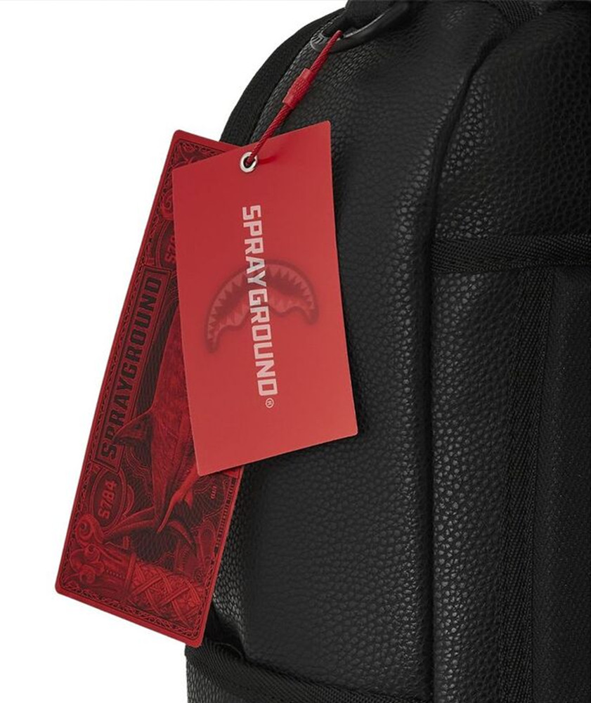 Sprayground Shark In Paris Backpack Triple Black Logo Quilted School Books Bag