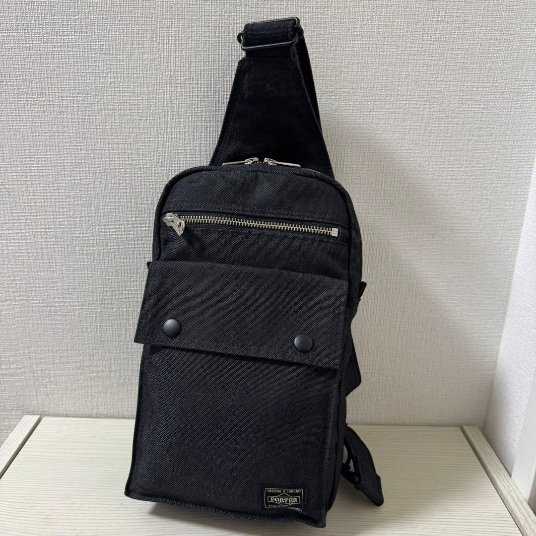 PORTER SMOKY SLING SHOULDER BAG 592-27531 592-07531 Black Near Mint Used JP t56