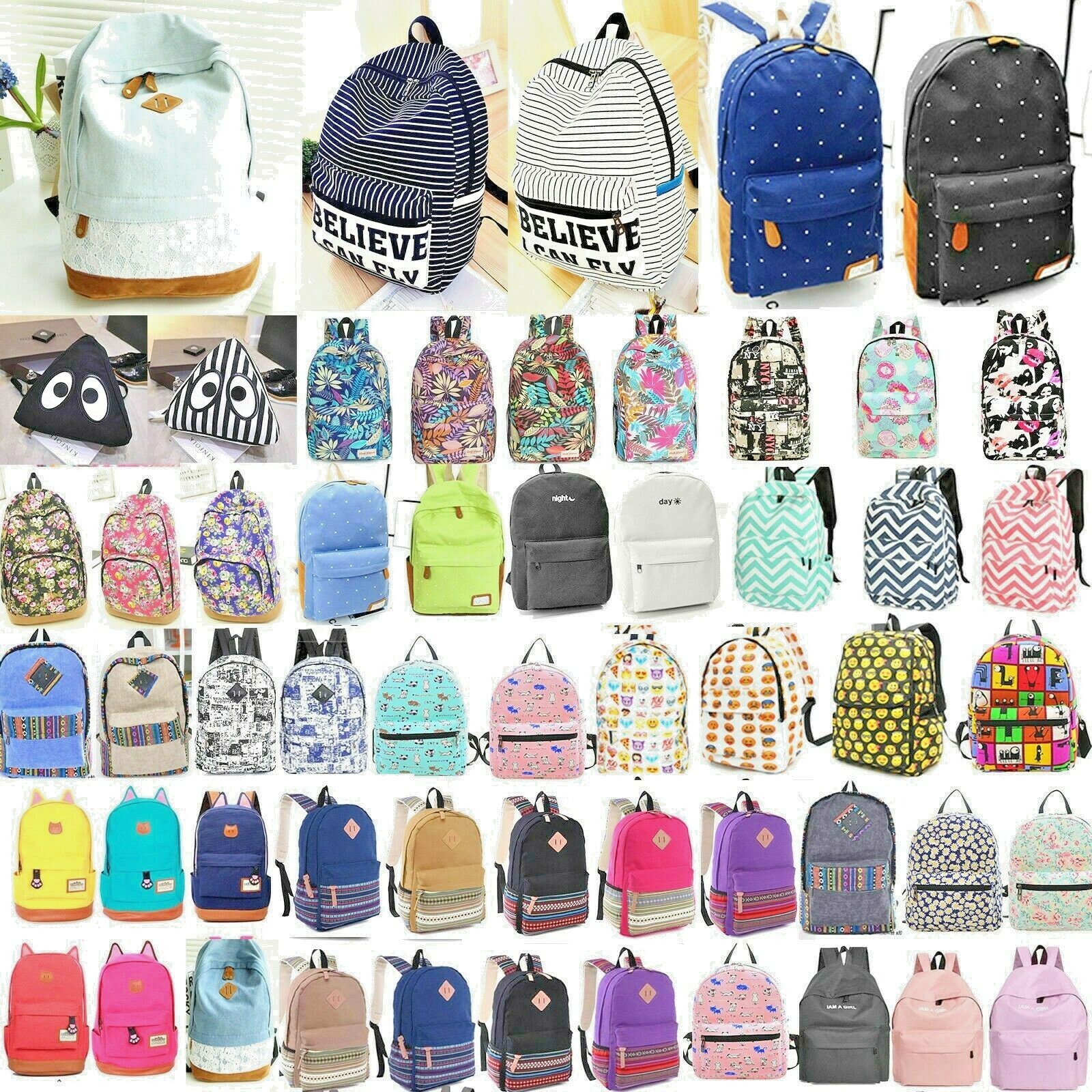 Emoji Food Kitty Pokemon Totoro School Hike Travel Backpack Tote Bag