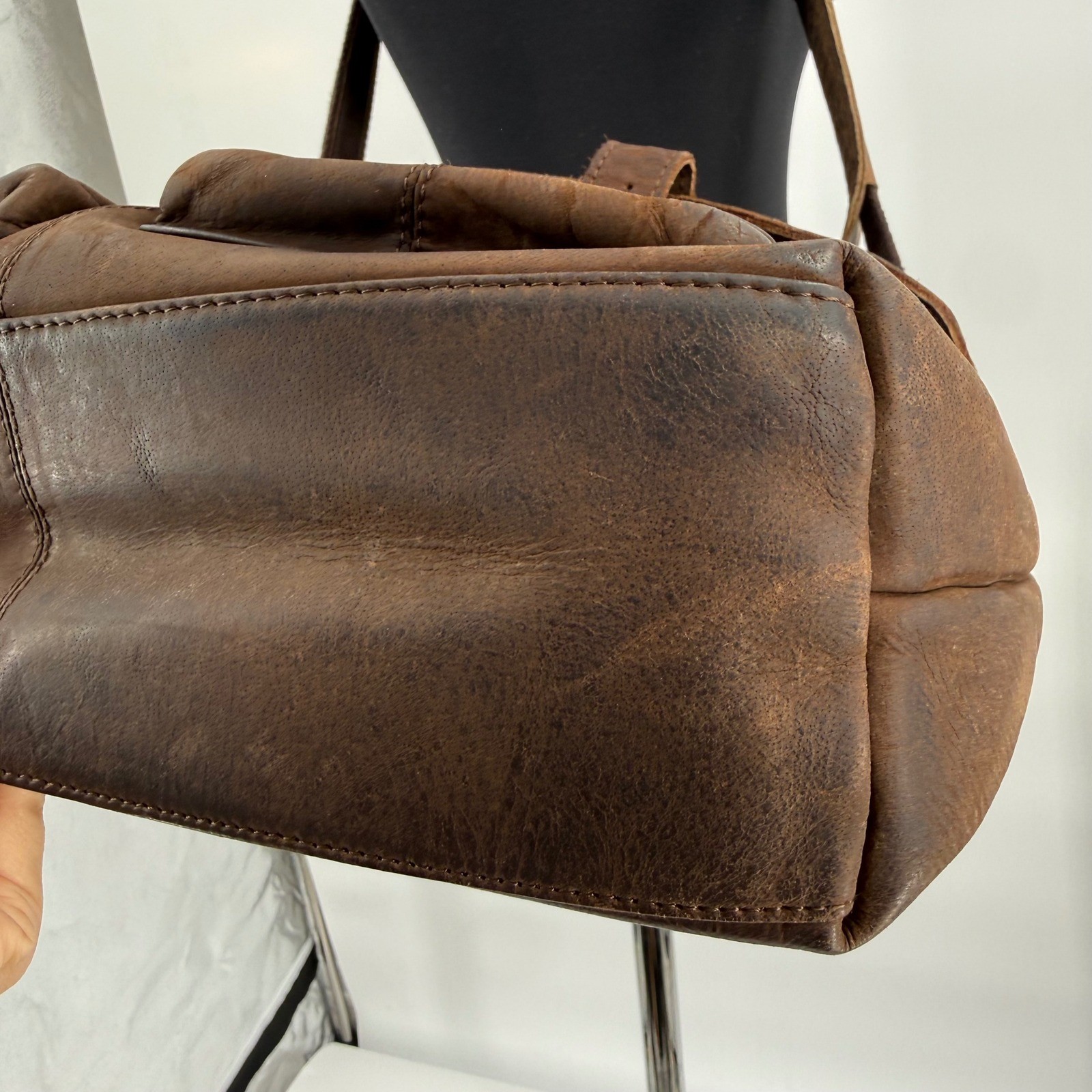 KomalC Brown Buffalo Leather Messenger Bag Satchel Laptop Briefcase Crossbody