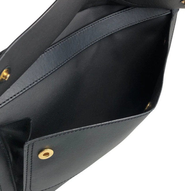 Burberry Fanny Pack Black Solid Leather Slim Belt Bag Lightweight