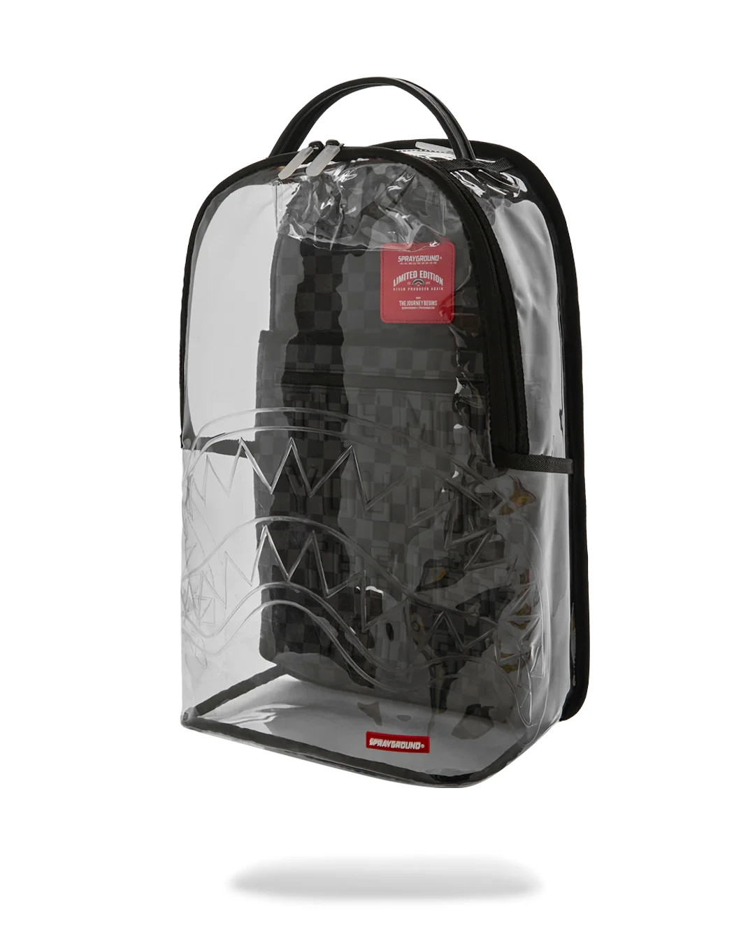 Sprayground CHECK PANEL Clear Backpack🔥New PVC Transparent Bookbag School Bag