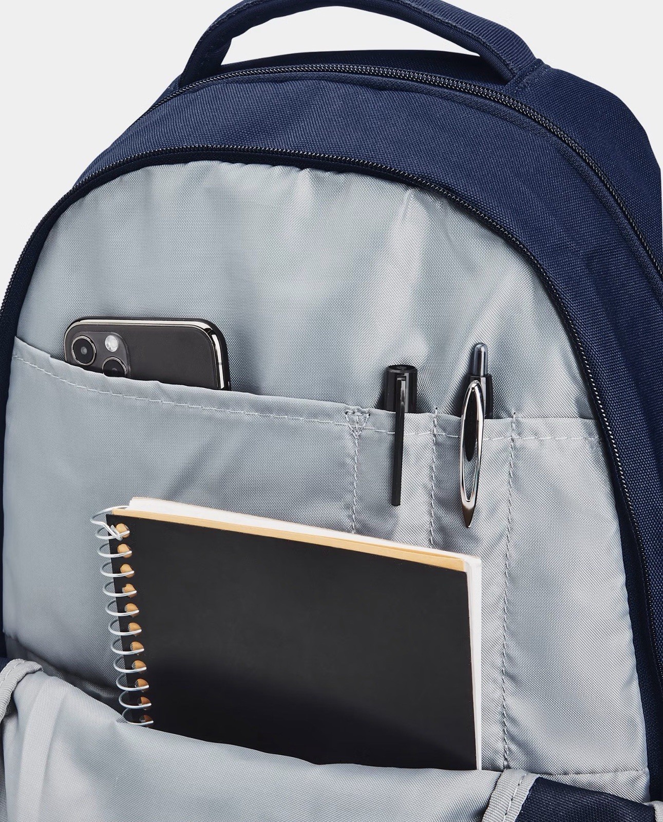 Under Armour Hustle 5.0 Backpack Color: Academy / Academy / Silver