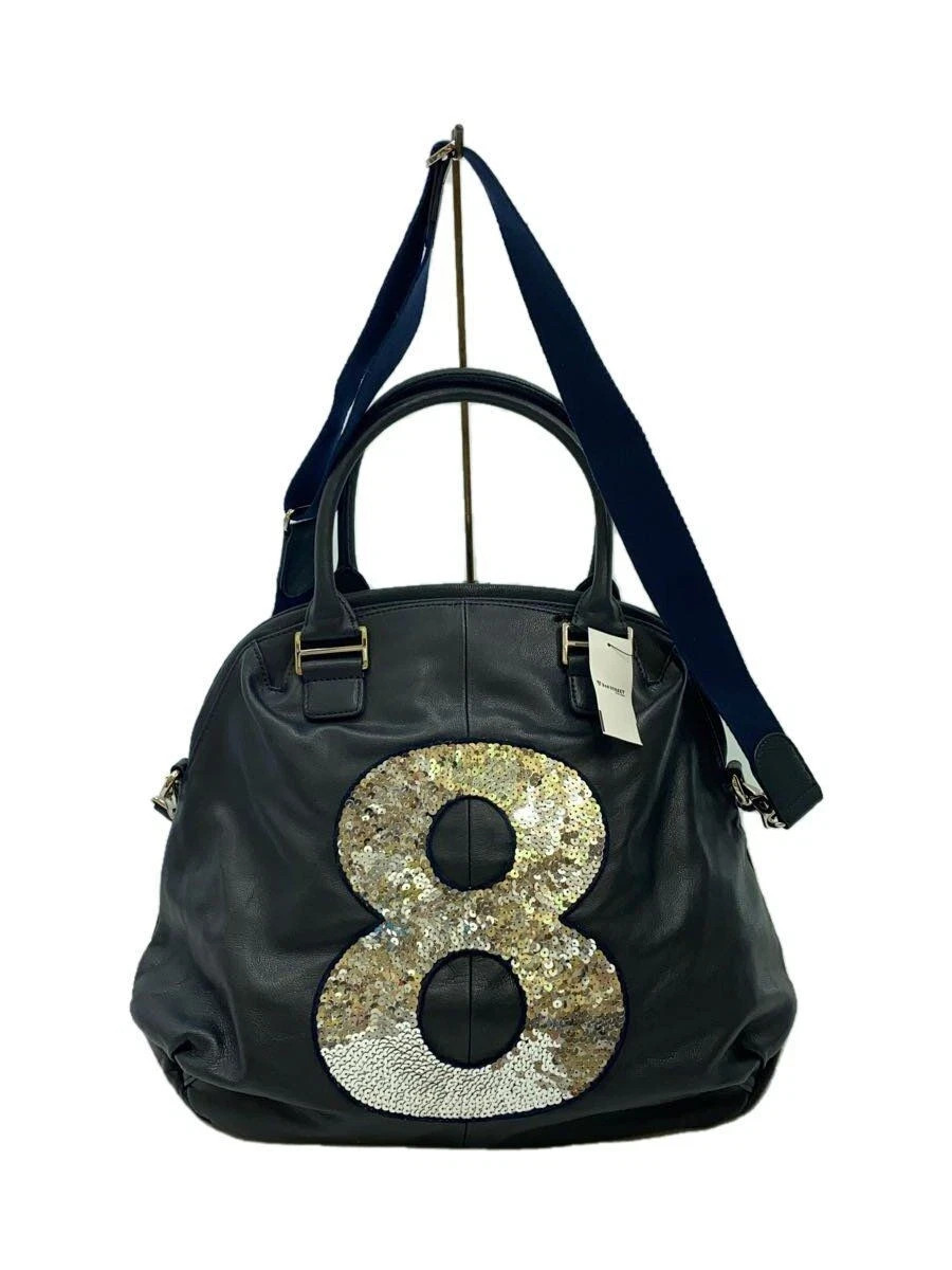 muta Navy Leather Shoulder Bag Japan Used