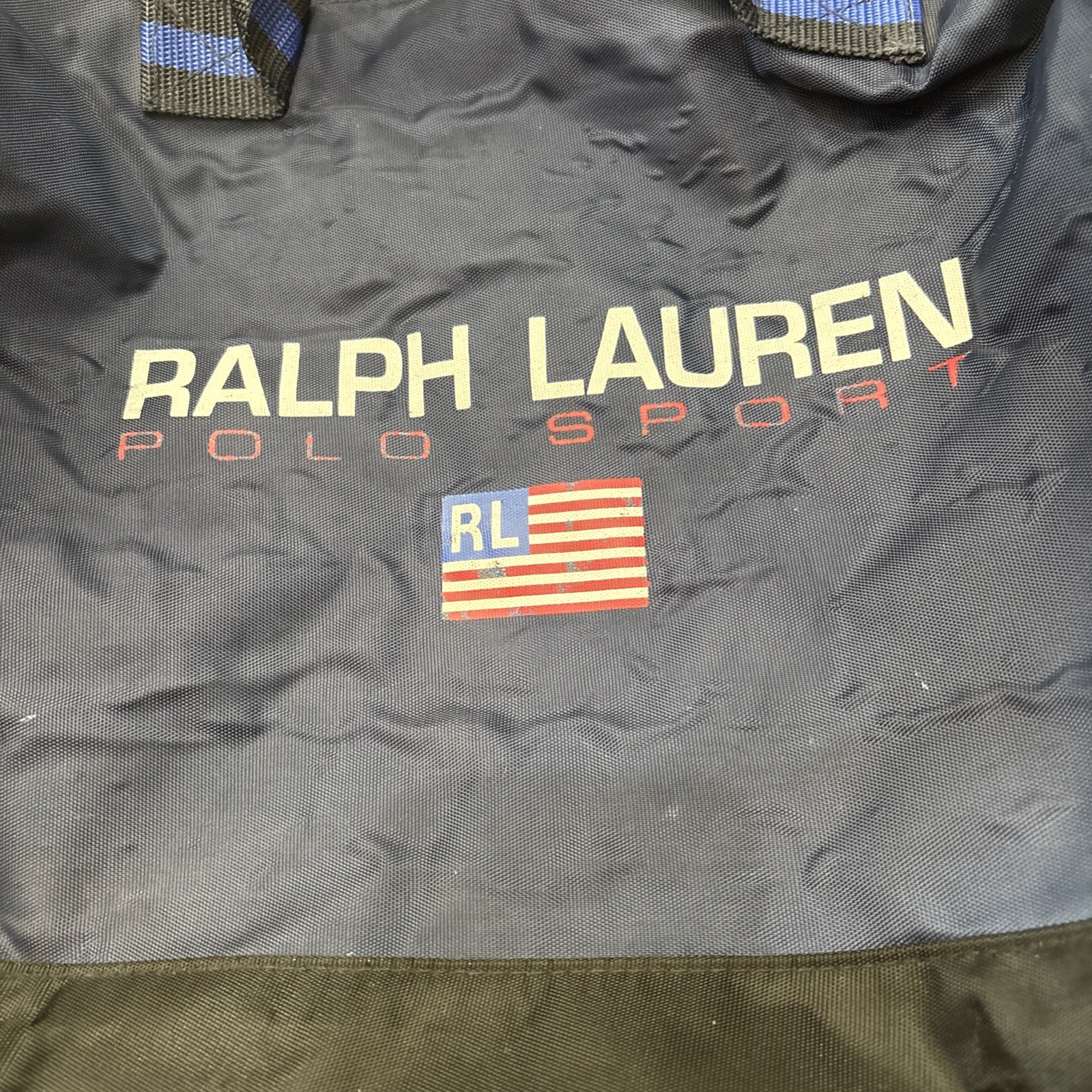 Vintage 90s Polo Sport Ralph Lauren Duffle Bag Fitness Gym Travel Blue Navy