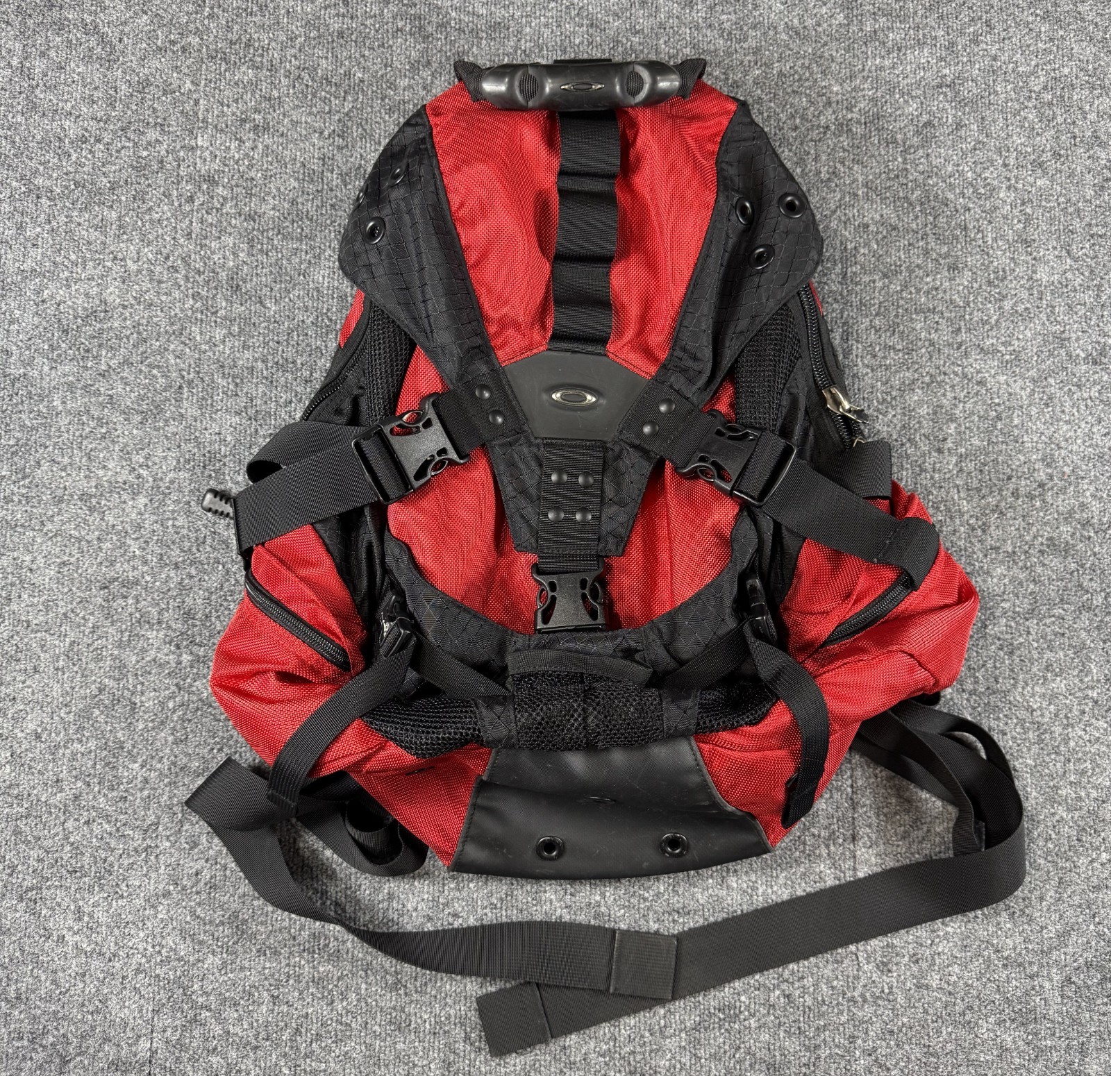 Vintage Oakley Icon Backpack Black Red Tactical Tech Multi-Pockets 90s Y2K