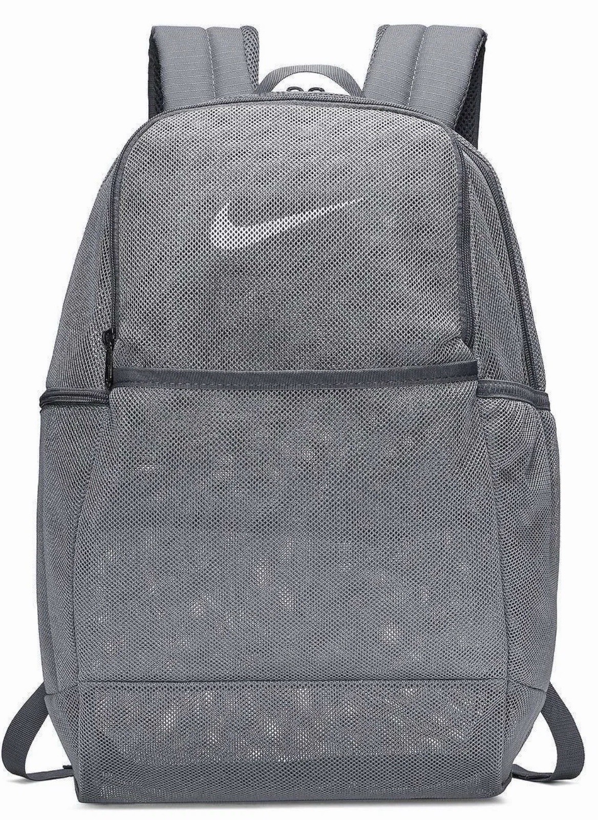Nike Brasilia Mesh Training Backpack One Size Gray BA6050-026 NEW