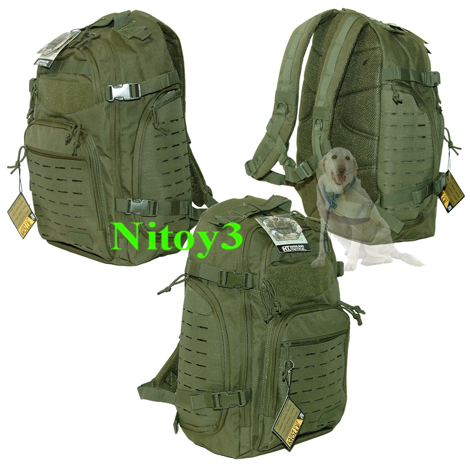 Highland Tactical Roger Laser Cut MOLLE Webbing Tactical Backpack