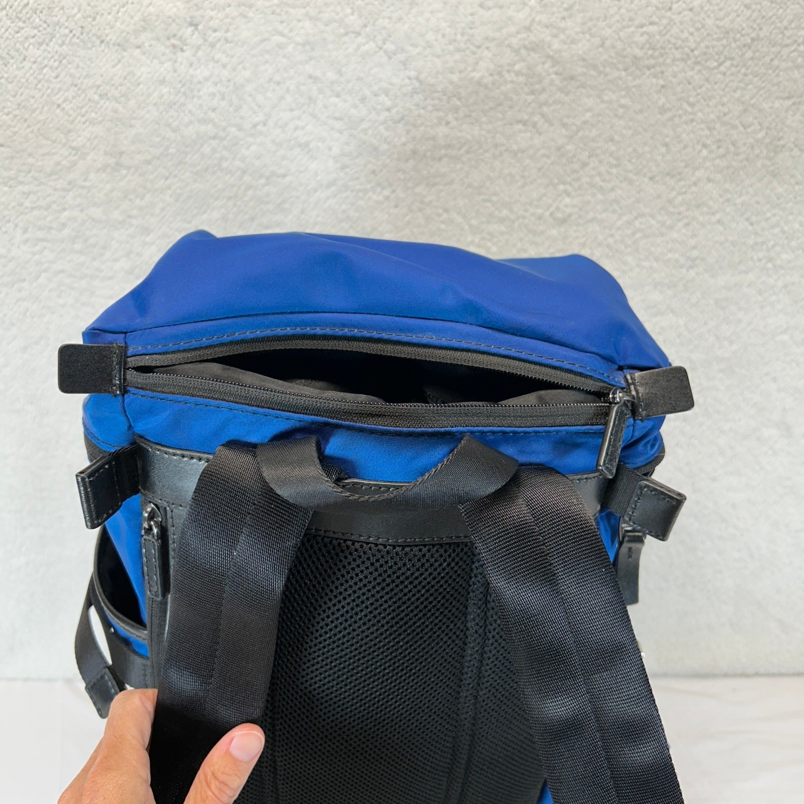 Michael Kors Kent Mens Royal Blue Nylon Leather Trim Tech Backpack Laptop Bag