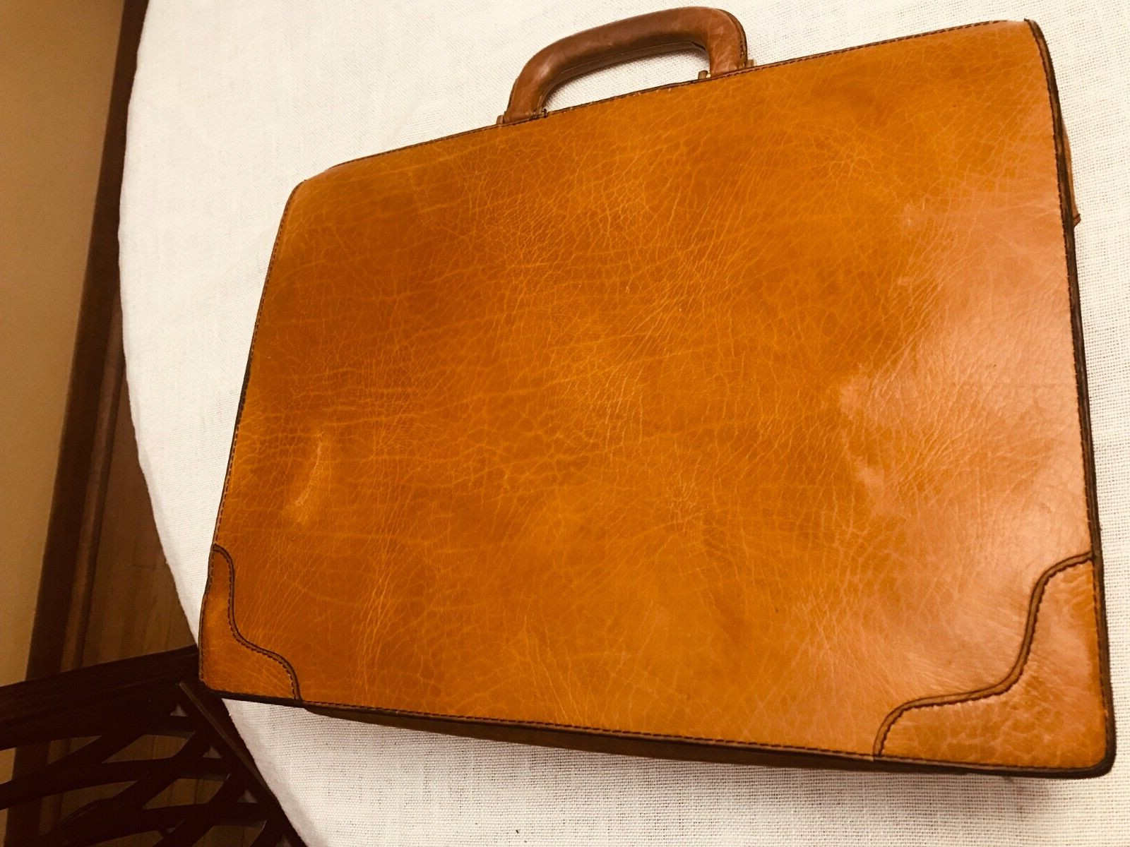 GOLDPFEIL “CARACCIOLA” Tan Leather Briefcase / Lawyer Bag – W. GERMANY