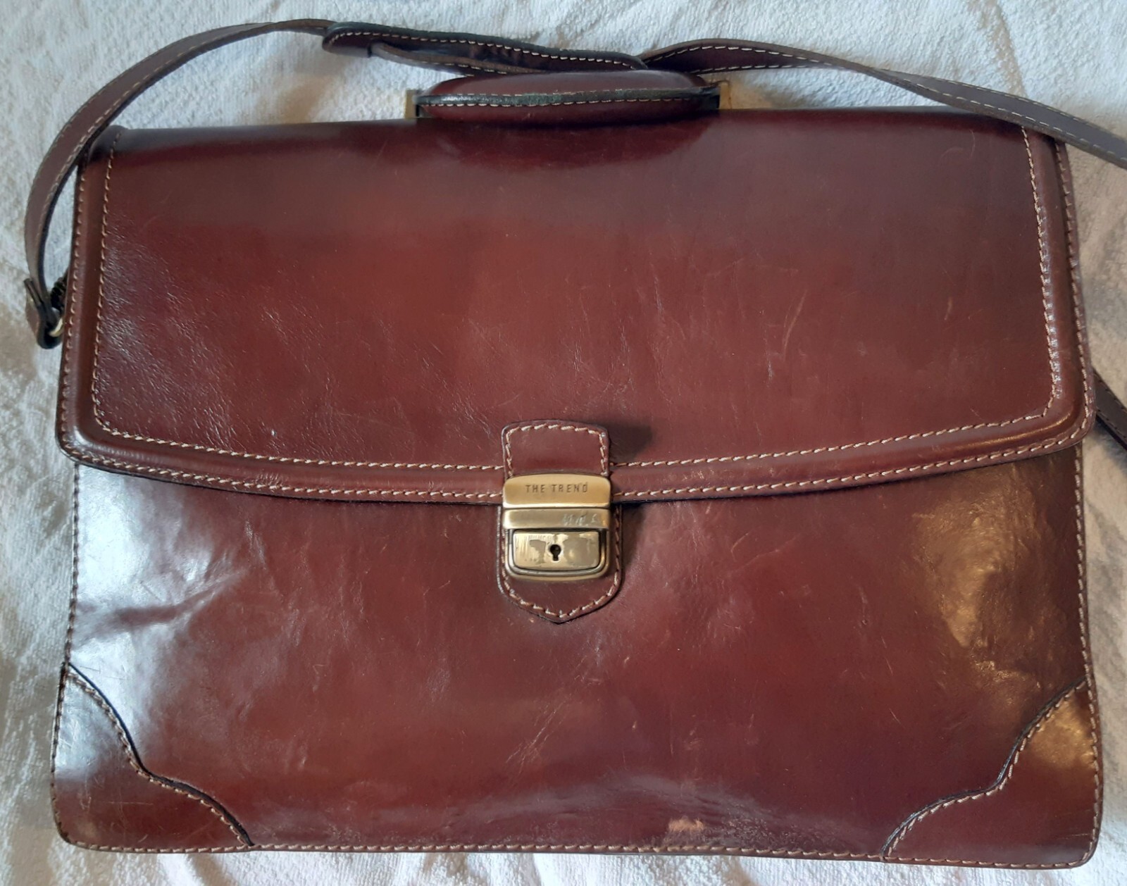 leather document bag. Vintage, brand The Trend made in Italy. 44×32 cm