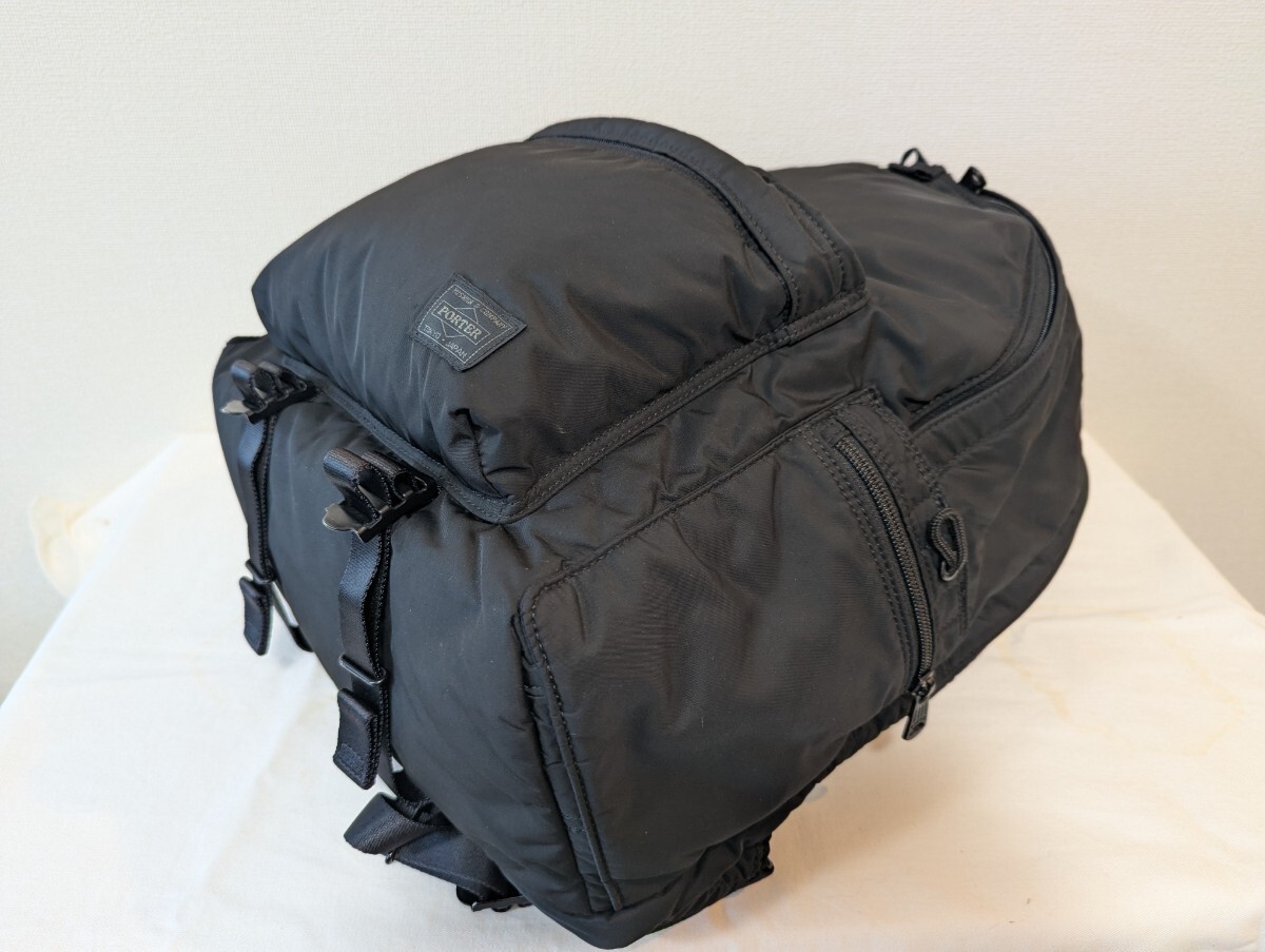 Yoshida Kaban Porter Senses Daypack Backpack Black Nylon Oxford 31x42x17cm 2-Lay