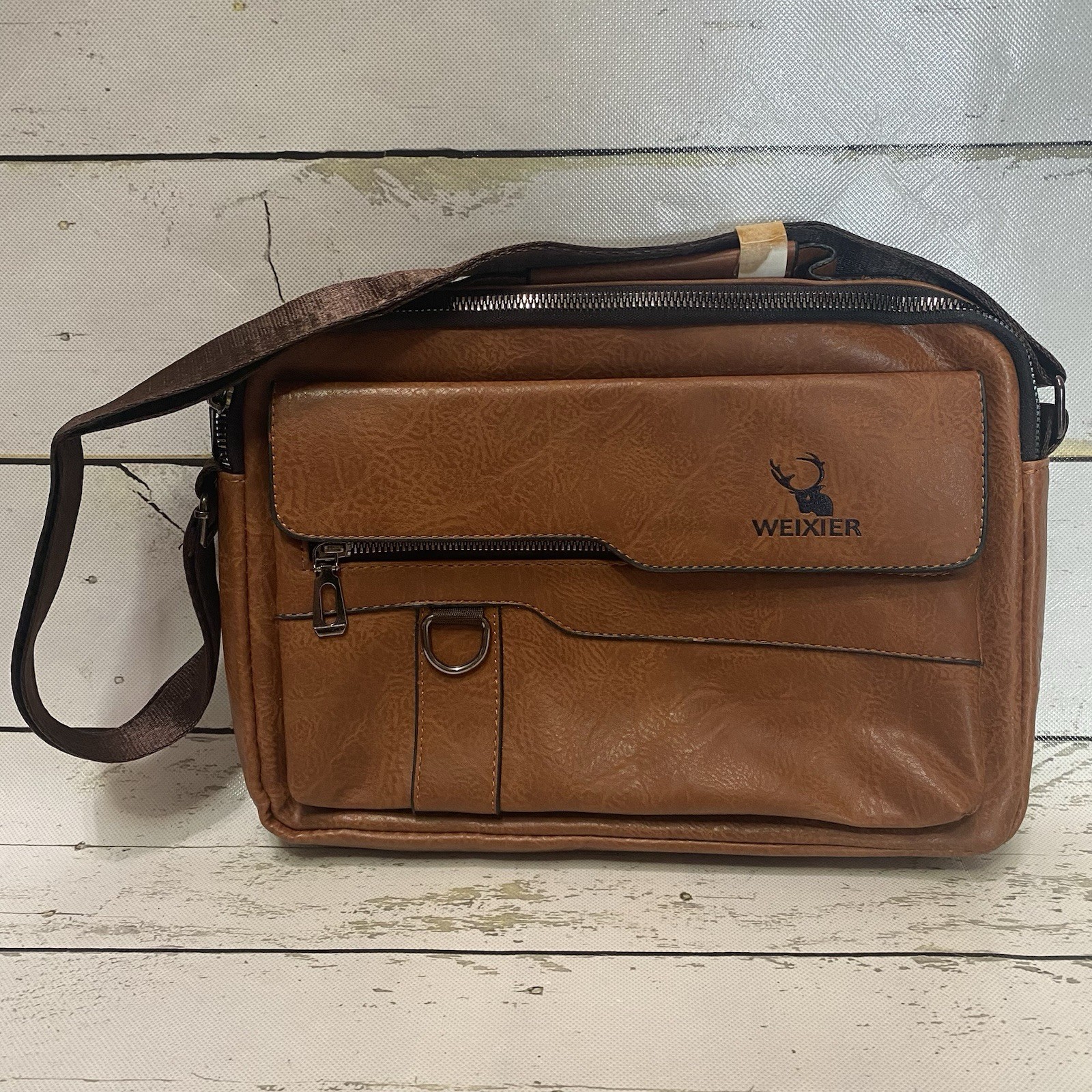 WEIXIER MENS Shoulder Messenger Bag Casual Crossbody Briefcase Tote Work Pockets