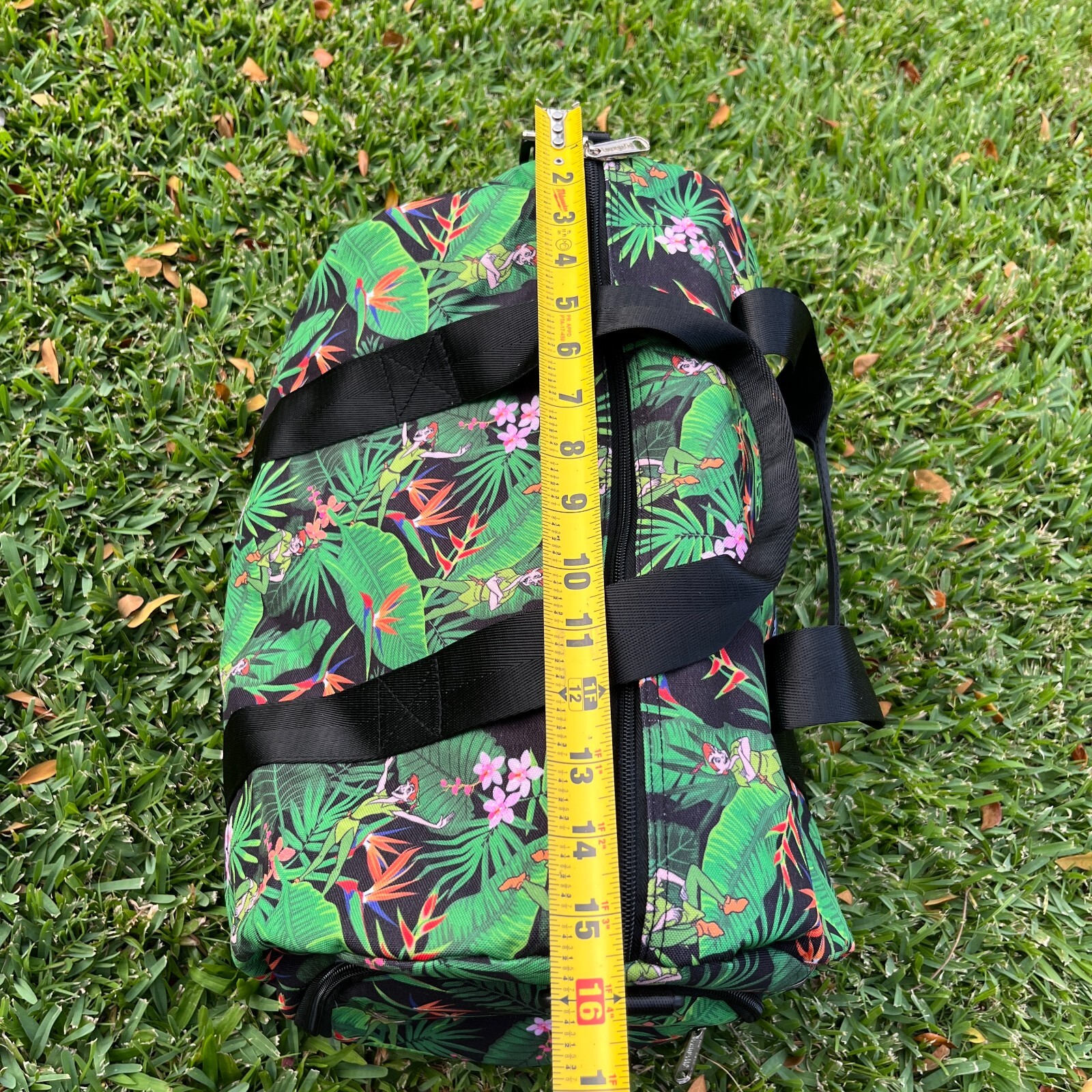 Loungefly Disney Peter Pan Duffle Bag Hawaii Tropical Floral Shoulder Strap NEW