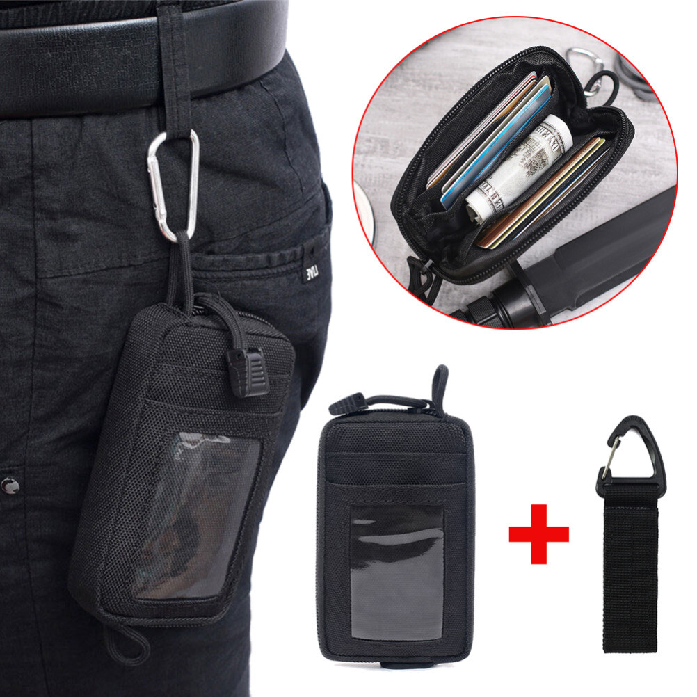 Tactical Wallet Credit Card Holder Waist Bag Pack Pouch+ Nylon Hanging Key Hook