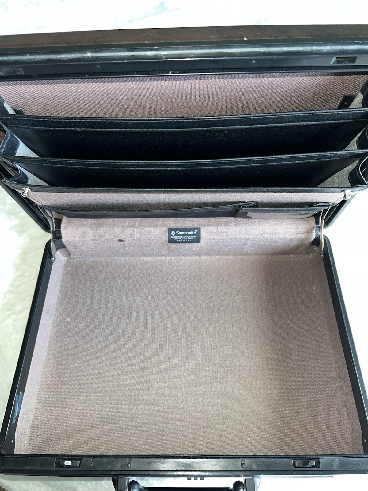 Vintage Samsonite Brown Hard Shell Briefcase Combo Lock Expanding Folder 19×13”
