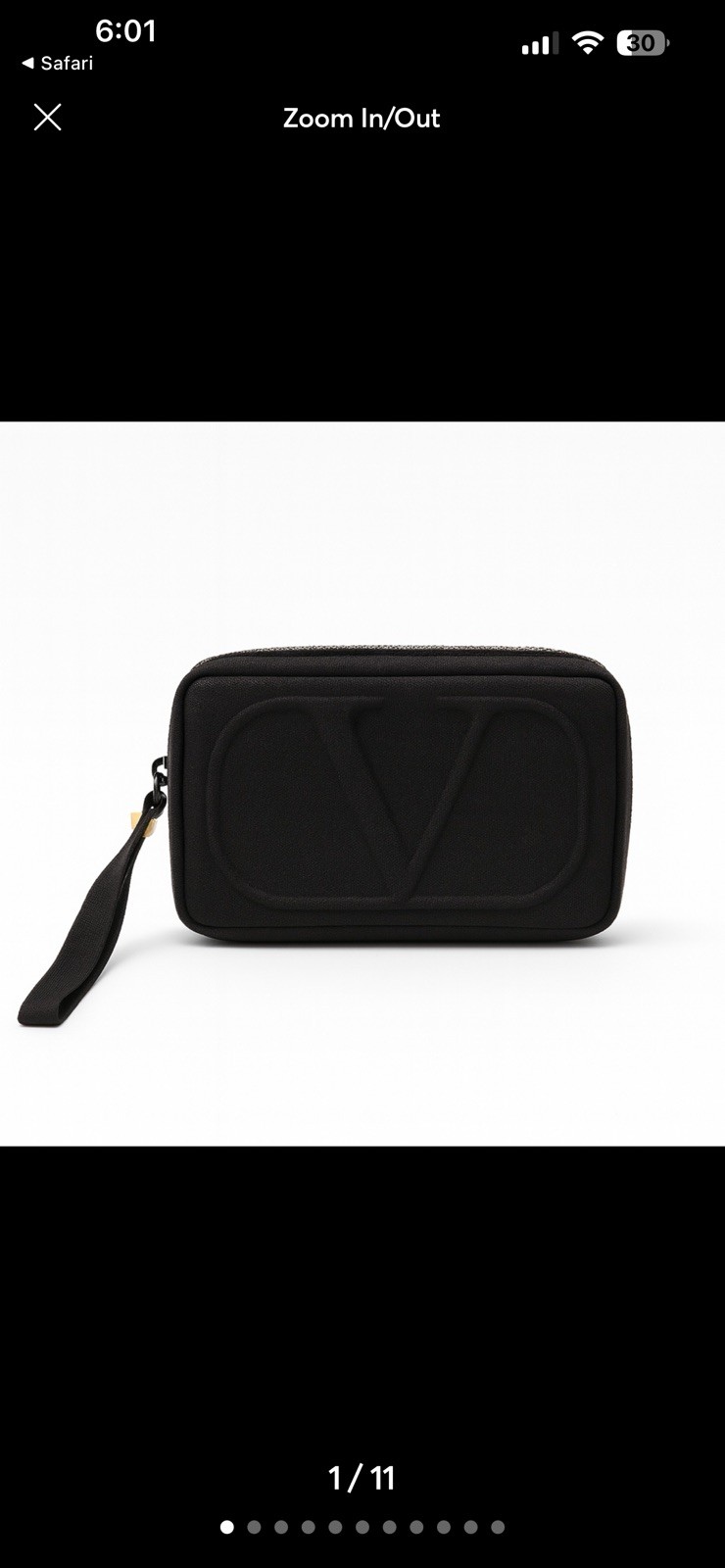 Valentino Beauty Pouch black V logo pouch-case toiletry travel cosmetic Bag New