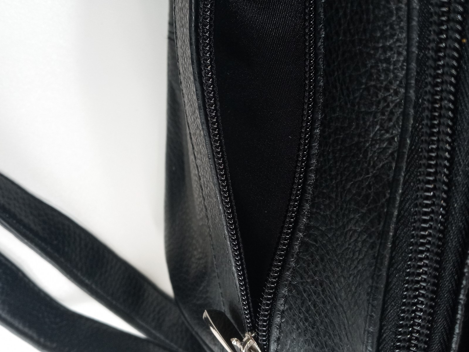 Men Leather Crossbody Bag Black Compact & Practical Everyday Use Multi Pockets