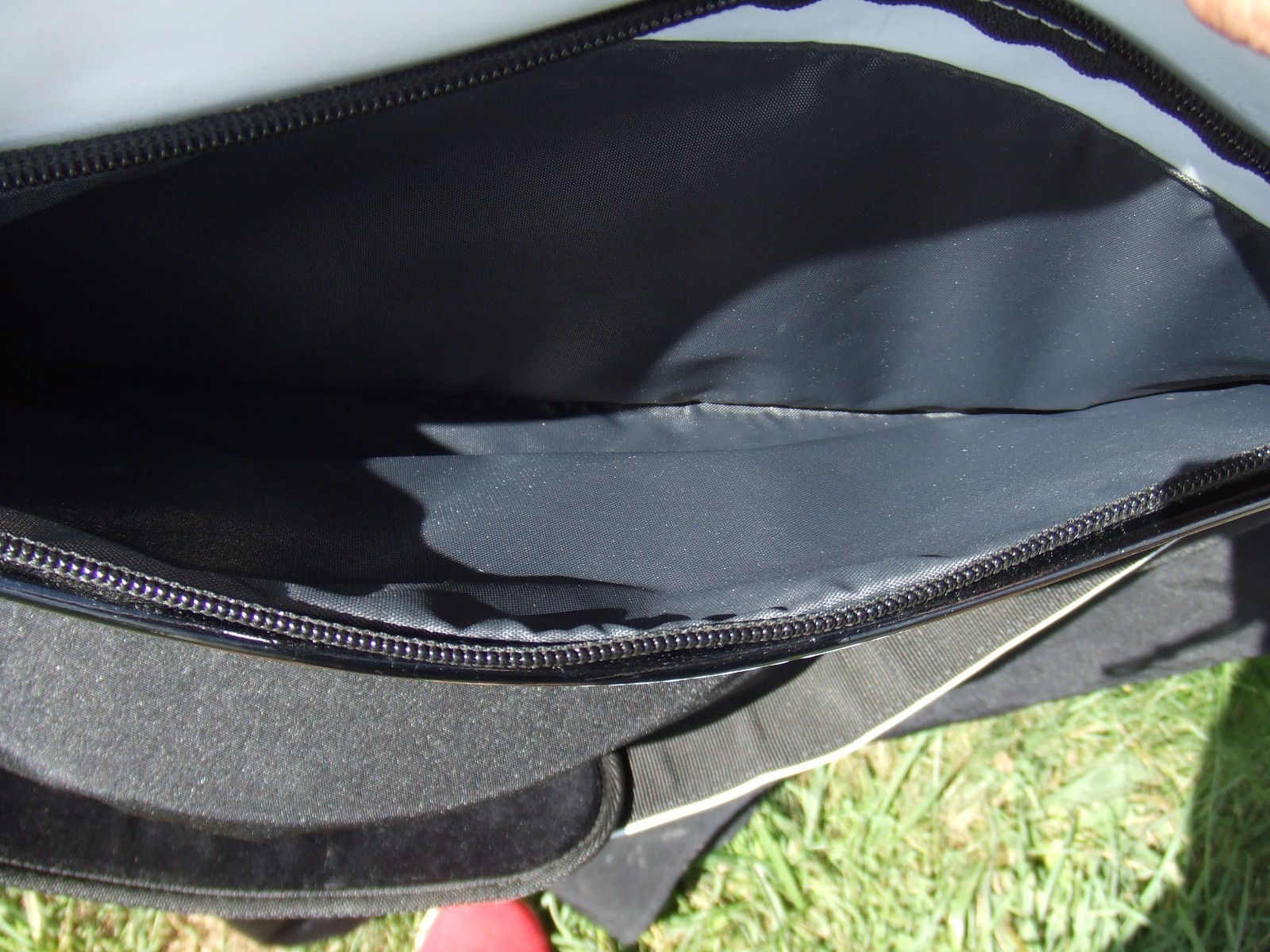 Vintage 90s Nike Patent Leather Messenger Bag Side Body White Black Swoosh Sport