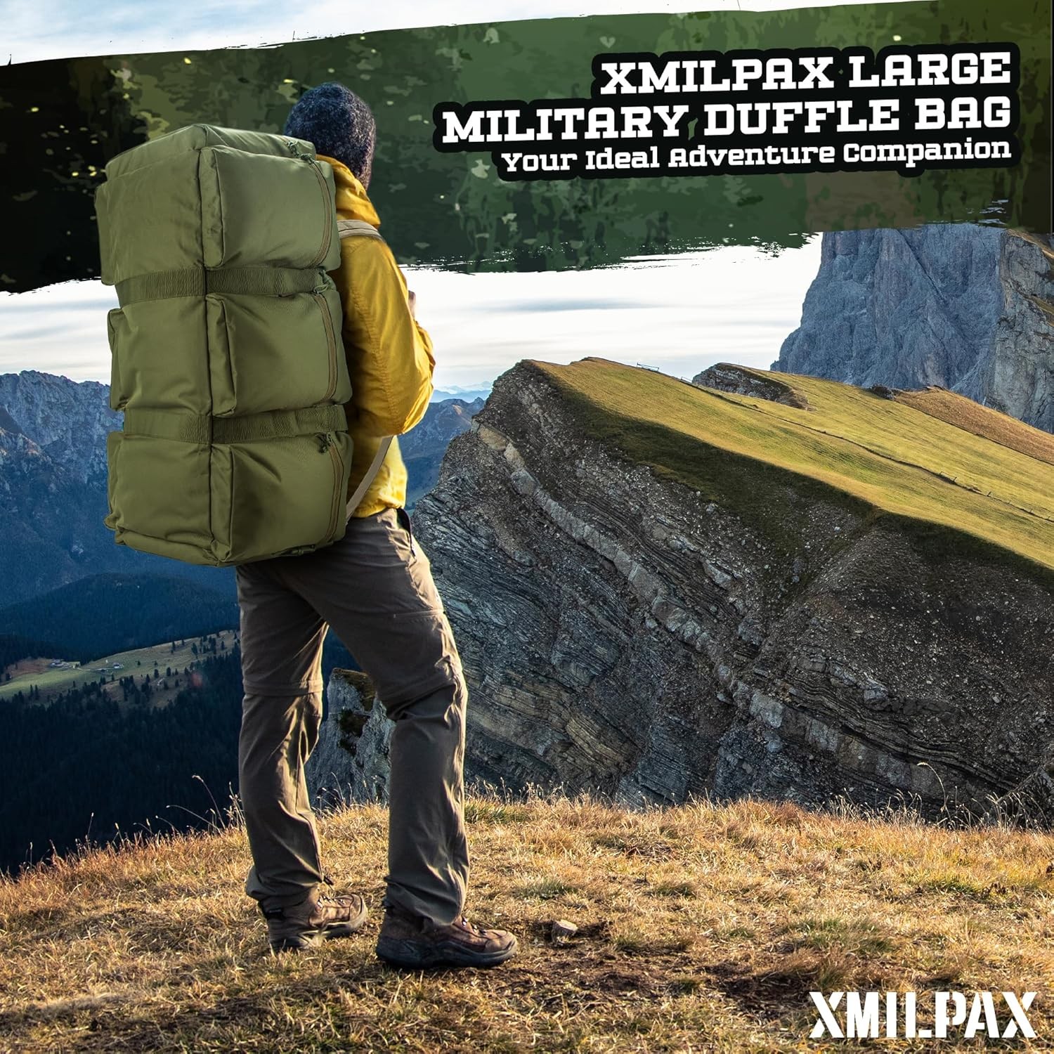 100L Large Military Duffle Bag Deployment Duffel Bag Sports Equipment Travel Lug
