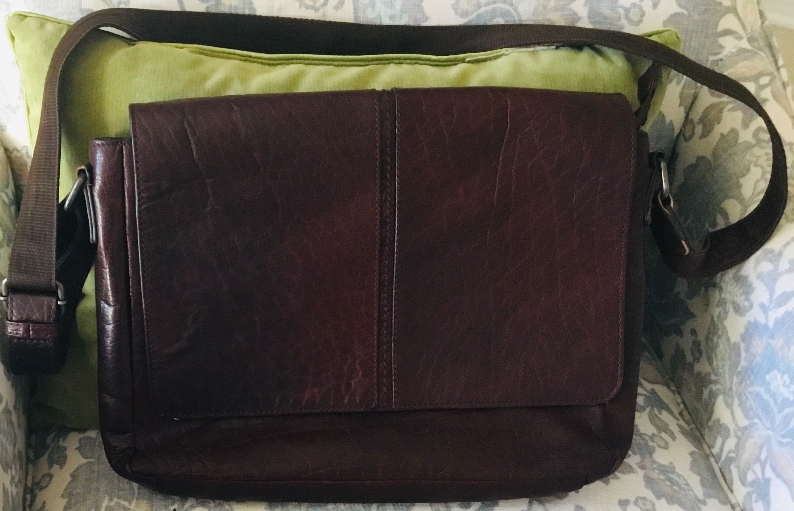 Leather Messenger Bag 15 inch. Brand not available.