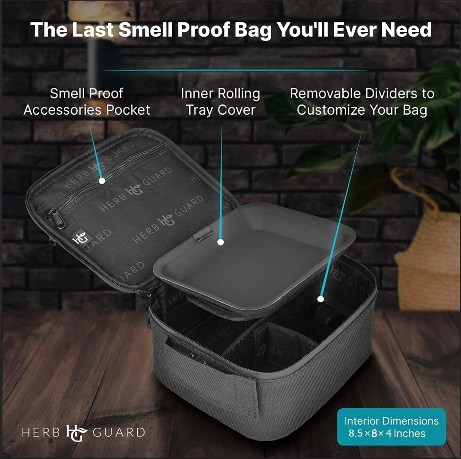Smell Proof Bag with Lock – 3oz Capacity, YKK Zippers & Tray Included