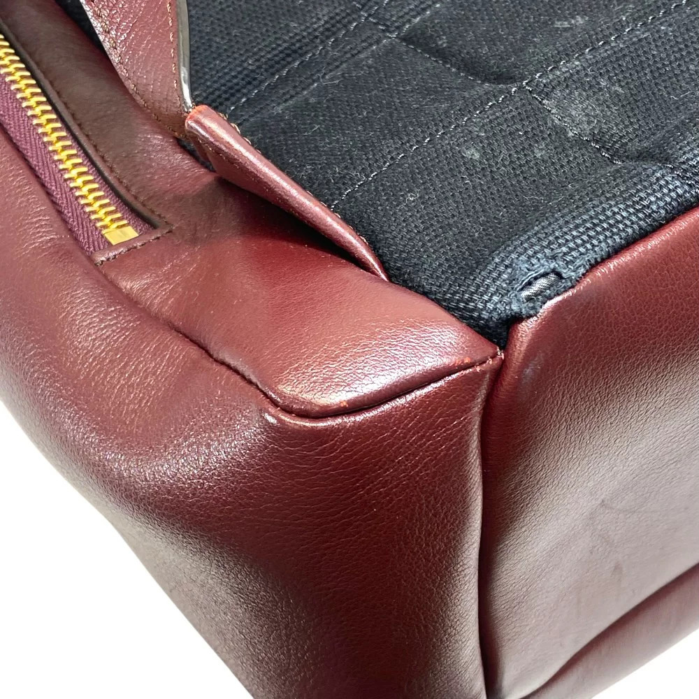 Mulberry Leather Zip Medium Backpack in Bordeaux Brown Unisex Authentic Used
