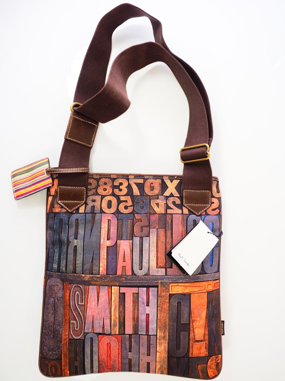 Paul Smith Crossbody Bag Wooden Letterpress Printing Block Letters Design NWT