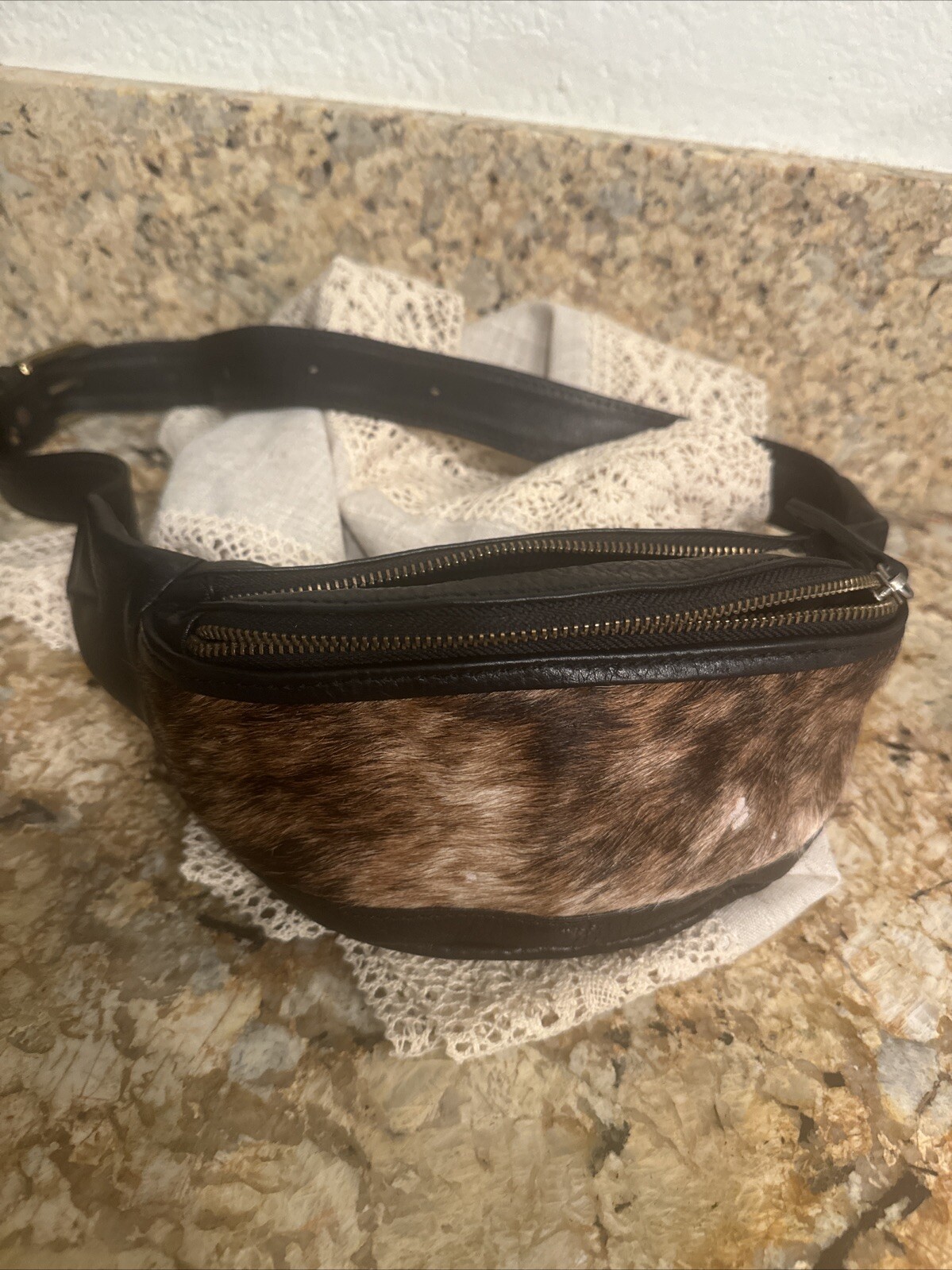 Hare & Hart Nappa Leather & Hair Hide Waist Fanny PackShoulder/Crossbody Bag