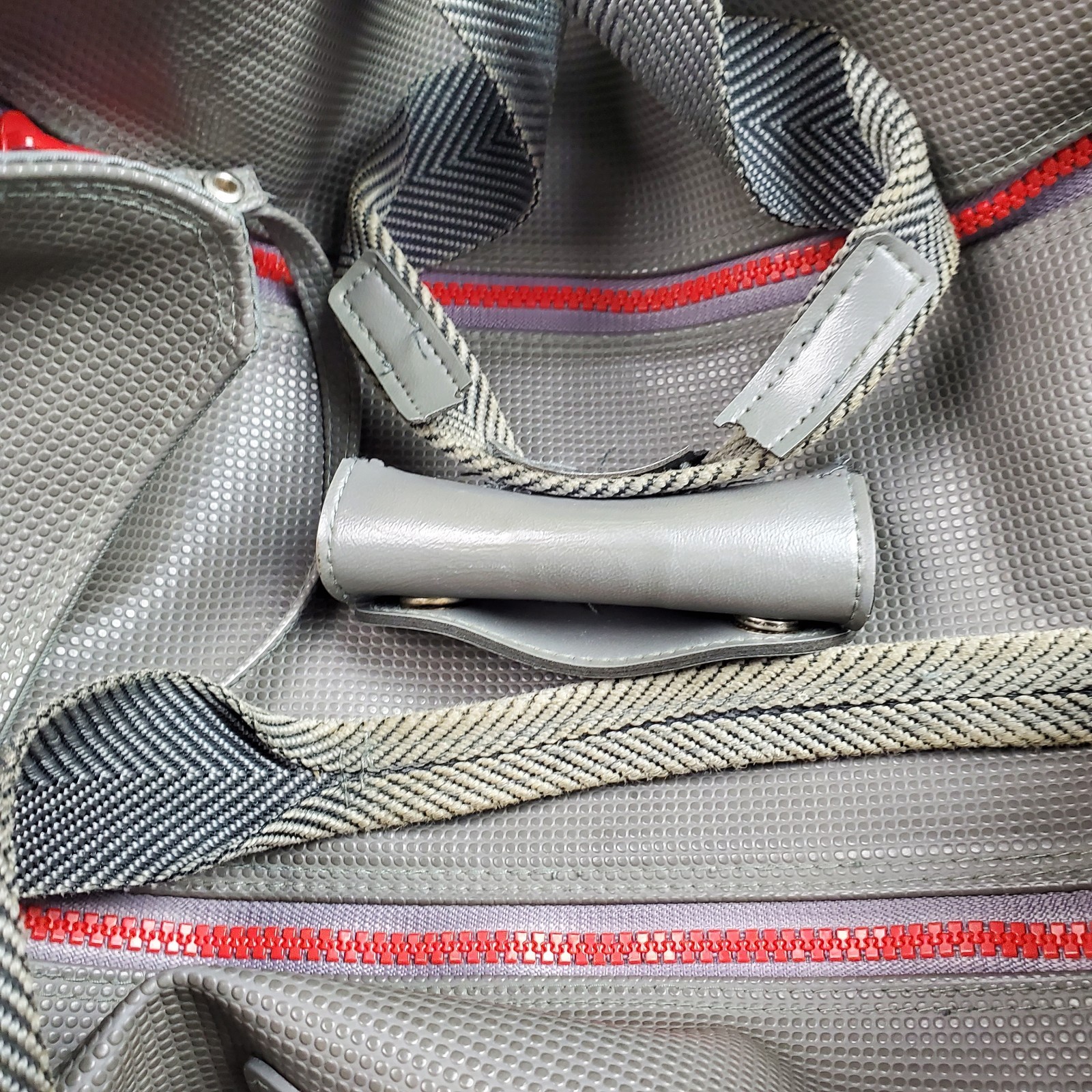 Givenchy Duffle Bag Gray Red Travel Satchel Carry On Overnight