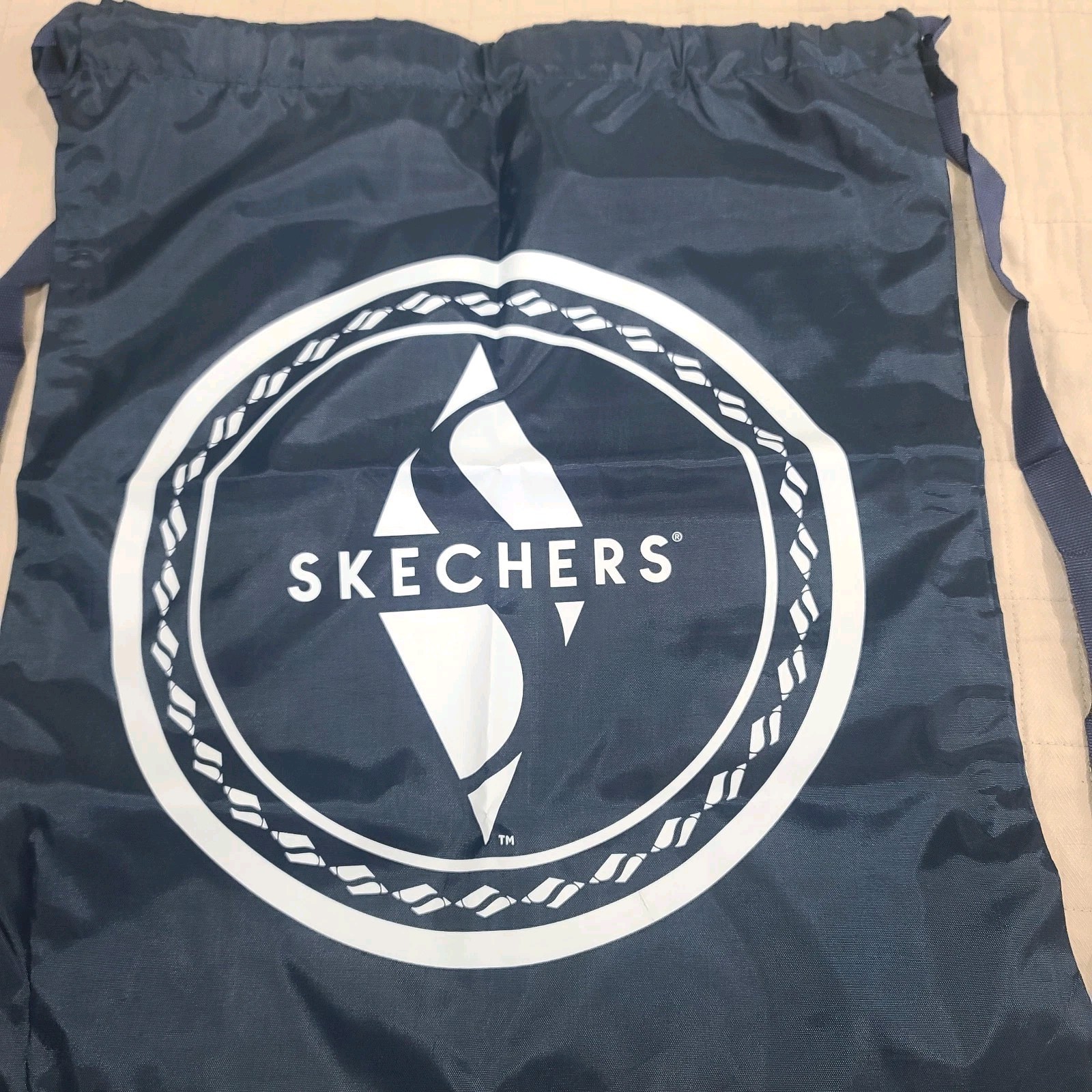 Navy Blue Skechers Packable Nylon Adjustable Drawstring Backpack 16″x20″
